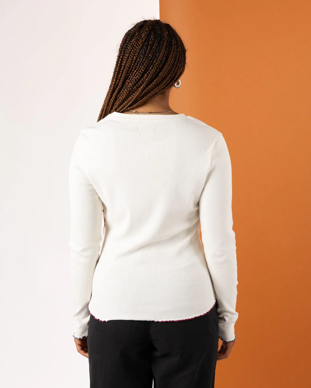 Dixie Womens Long Sleeve T-Shirt in Cream - Image 4