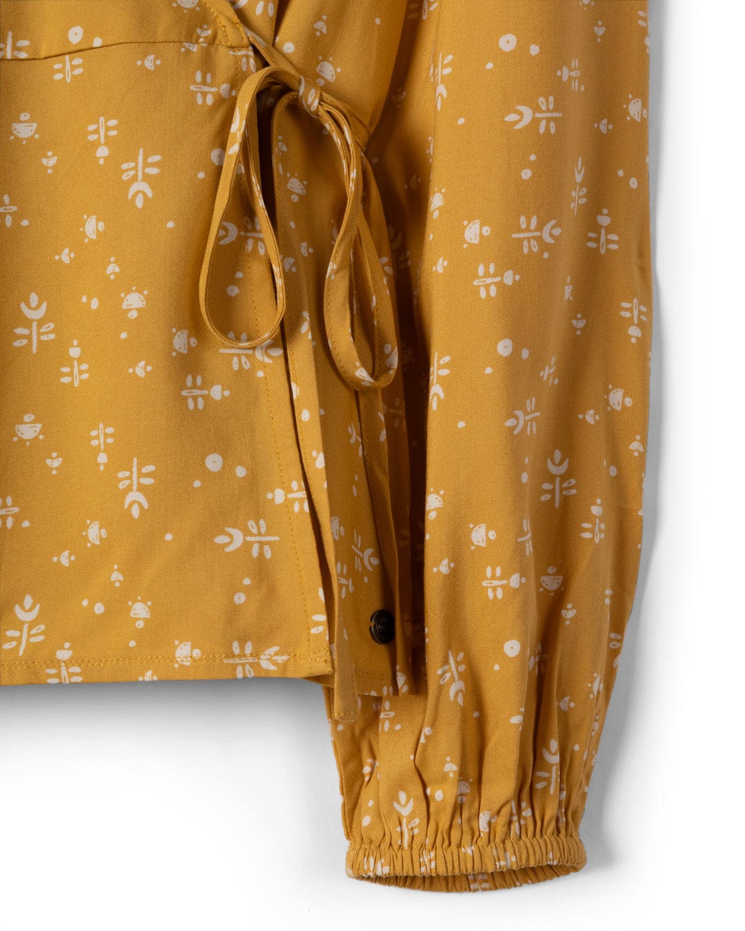 Drew Womens Ditsy Floral Wrap Blouse in Yellow - Image 7