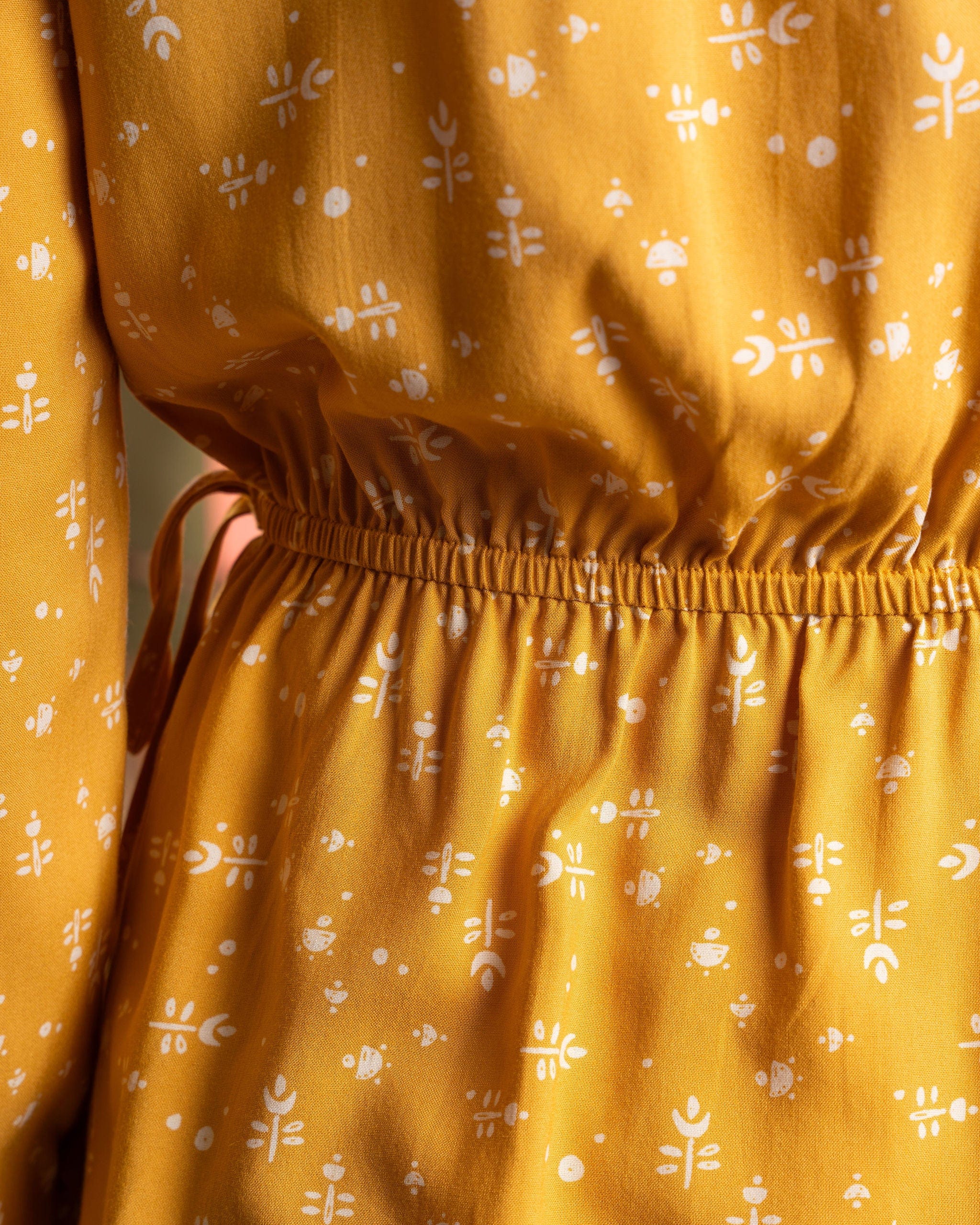Drew Womens Ditsy Floral Wrap Blouse in Yellow - Image 9