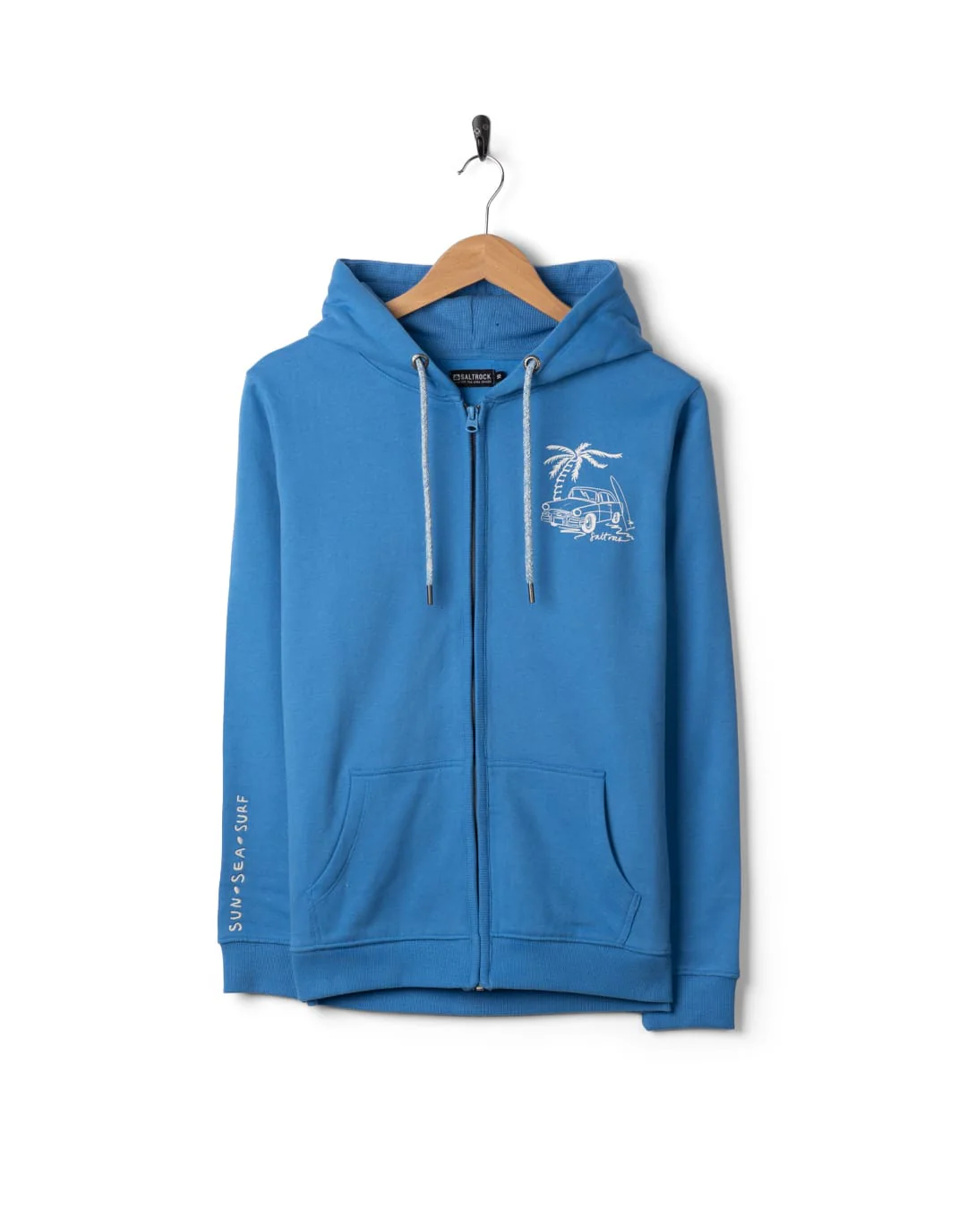 Driver Womens Zip Through Hoodie in Bright Blue - Image 8