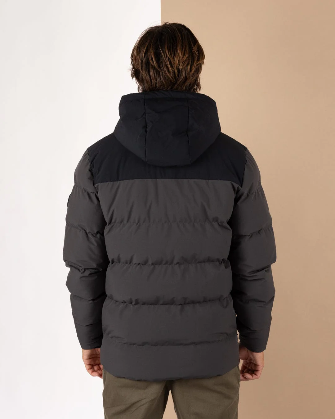 Dune Mens Water Resistant Padded Jacket in Black/Grey - Image 9