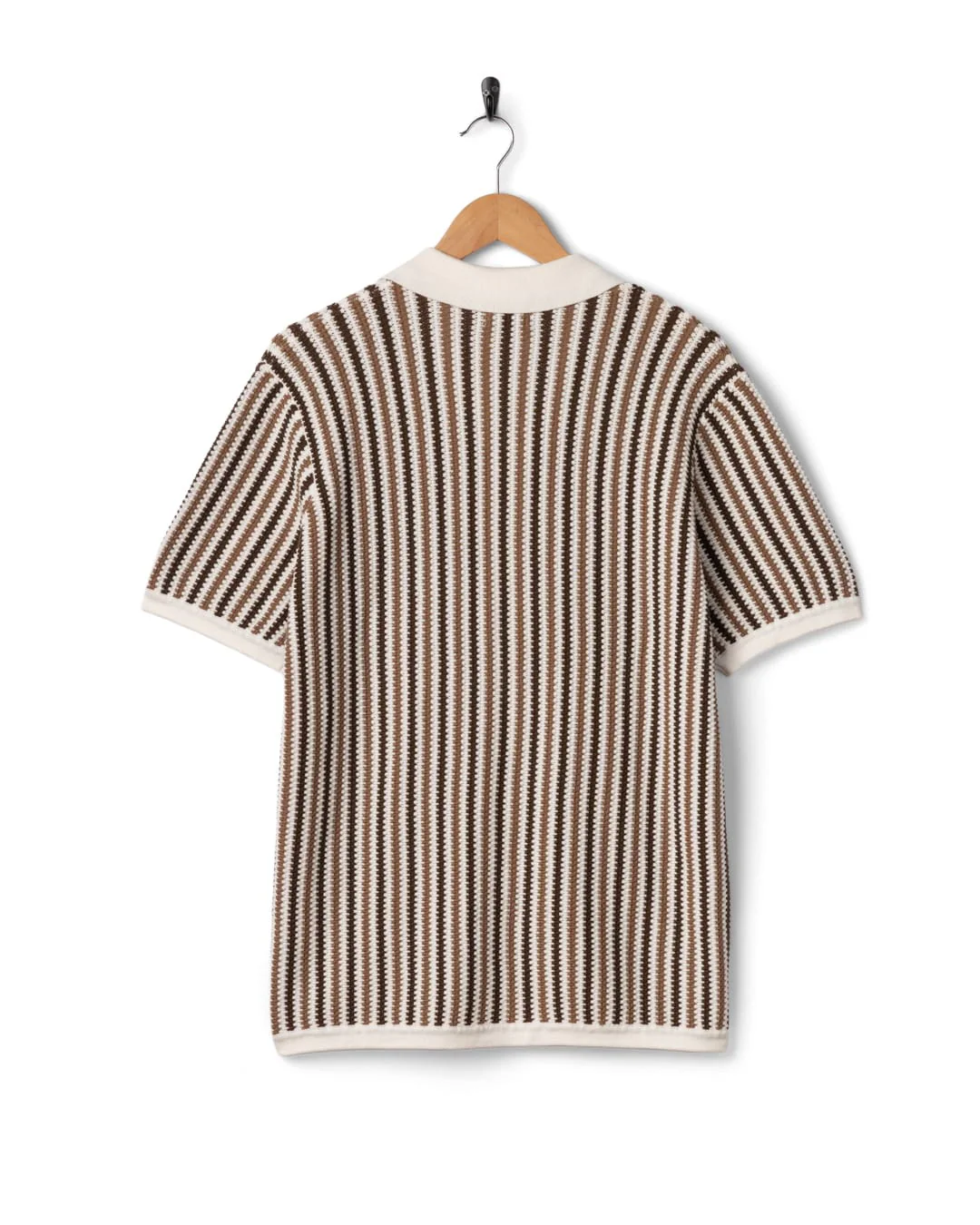Dylan Mens Short Sleeve Shirt in Cream - Image 9
