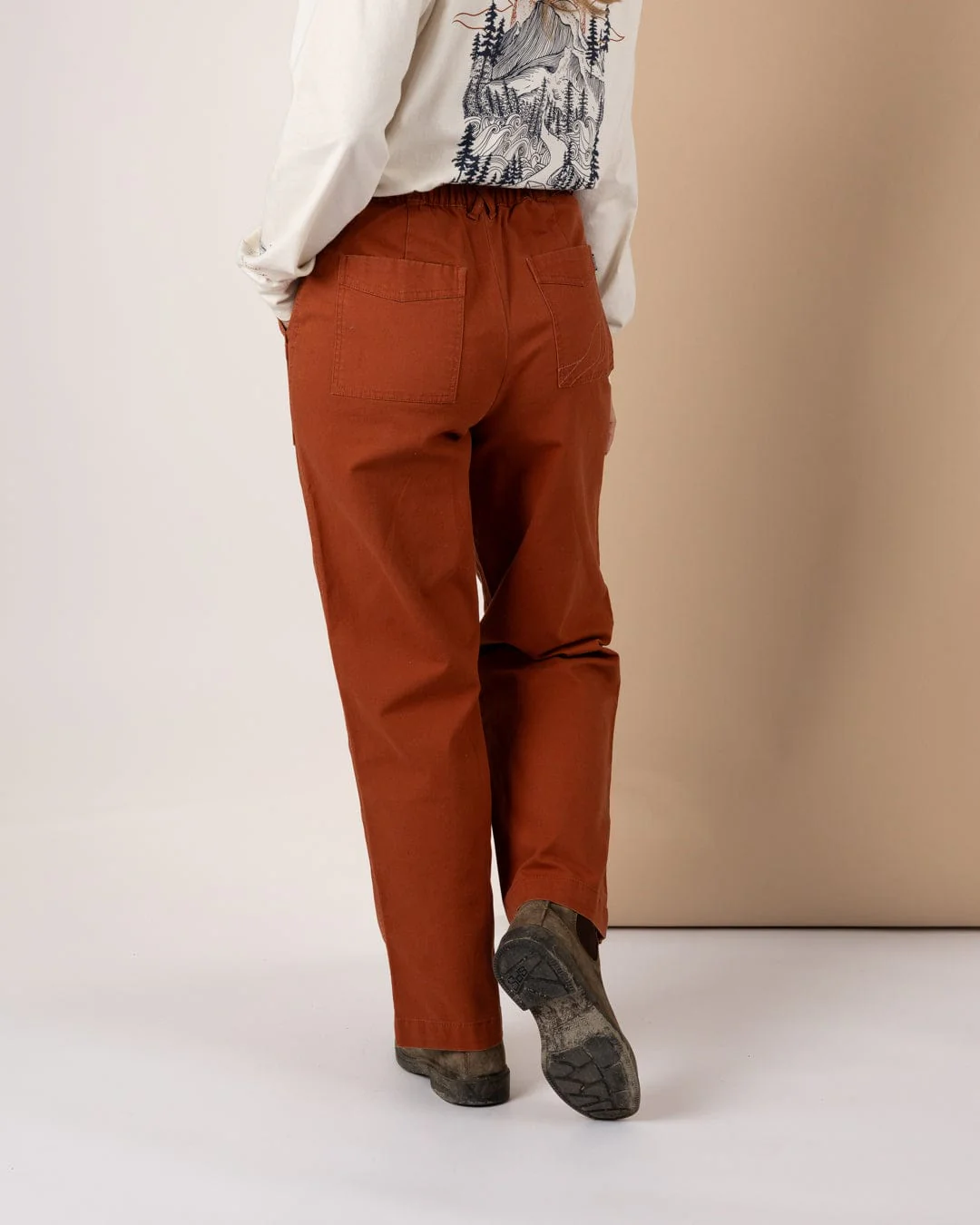 Enya Womens Trousers in Brown - Image 3
