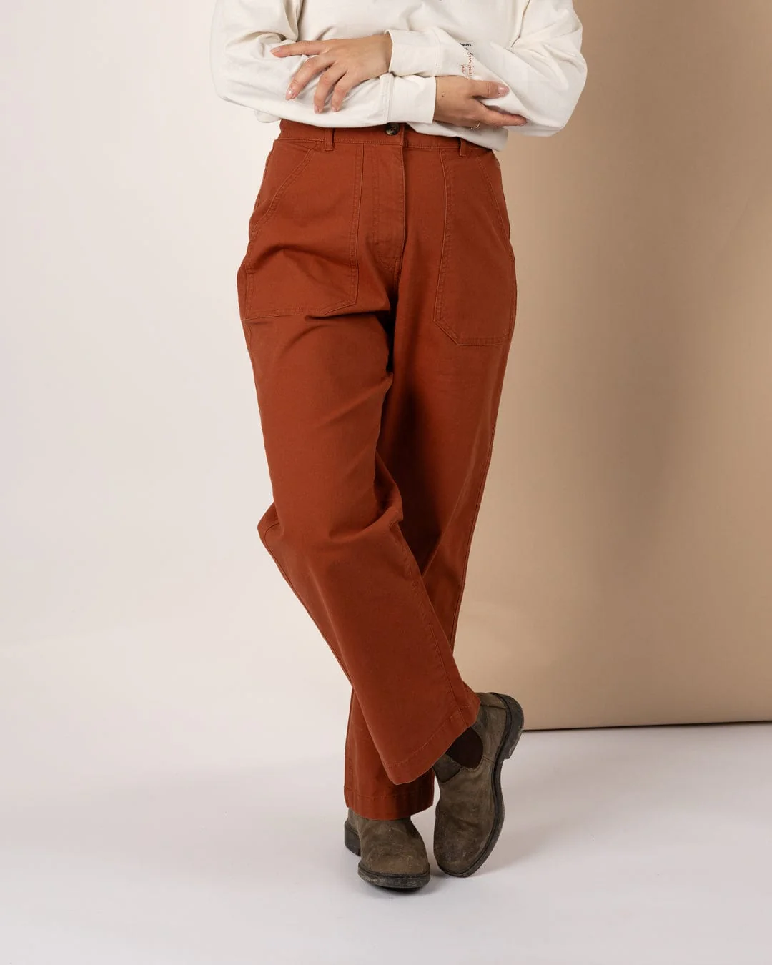 Enya Womens Trousers in Brown - Image 5