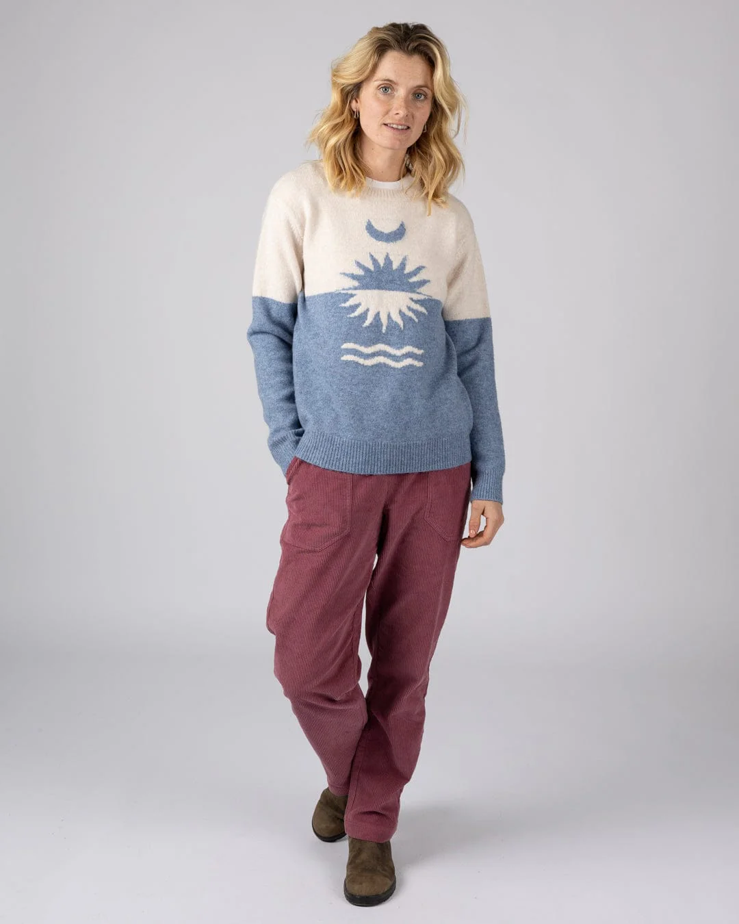 Equinox Womens Long Sleeve Crew Jumper in Blue - Image 3