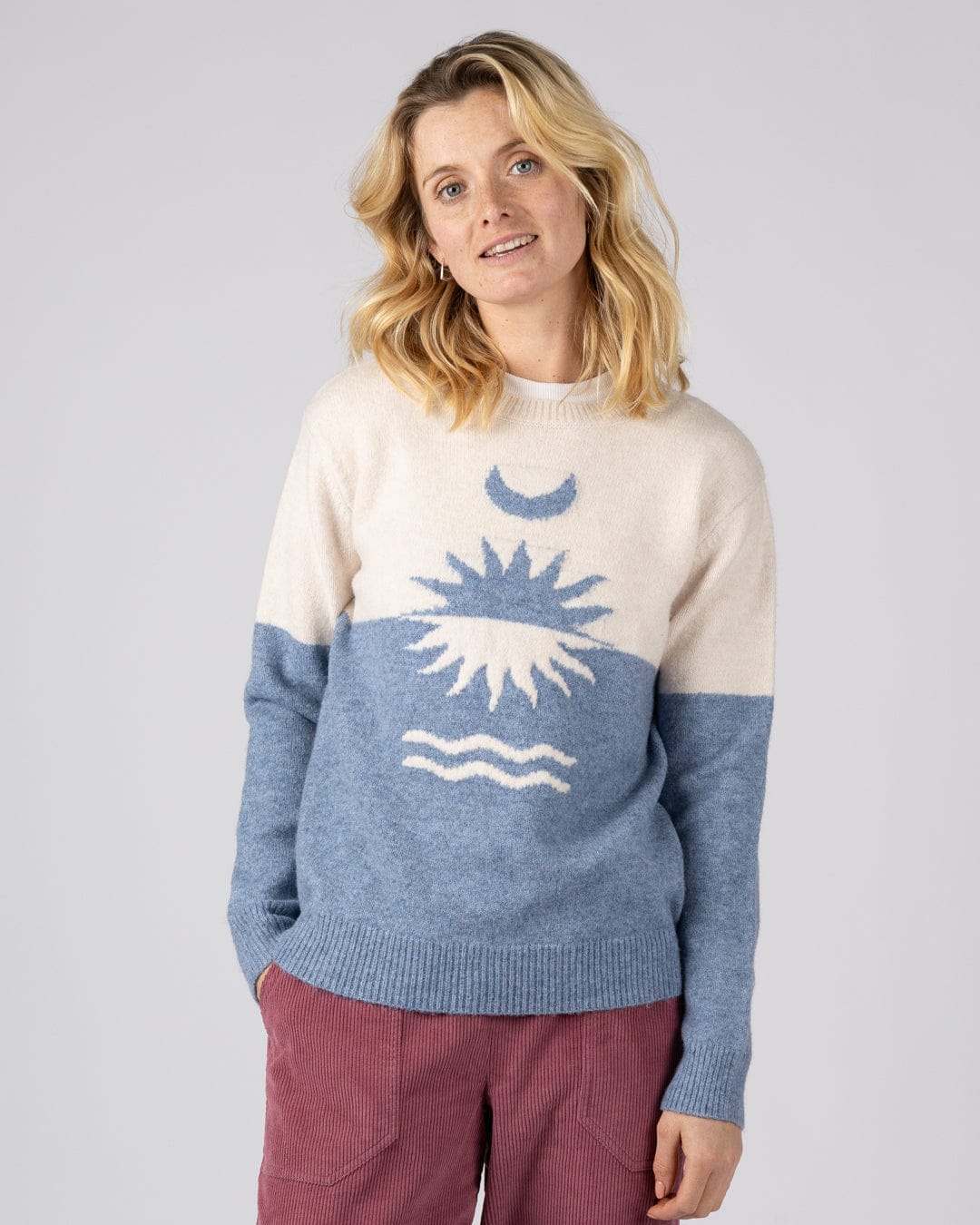 Equinox Womens Long Sleeve Crew Jumper in Blue - Image 5
