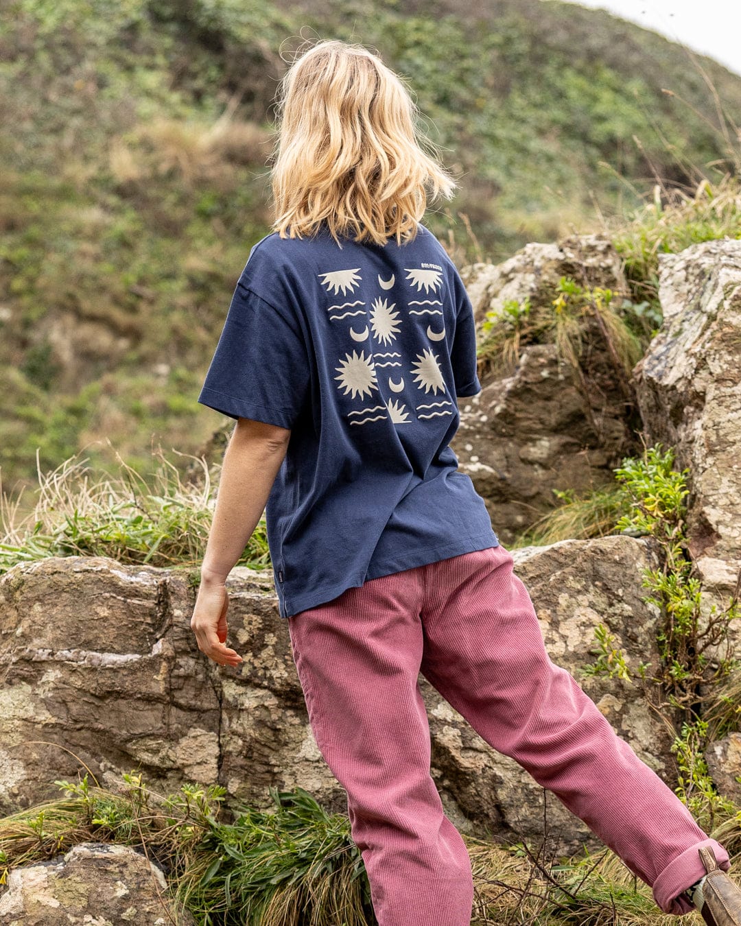 Equinox Womens Oversized Short Sleeve T-Shirt in Blue - Image 3