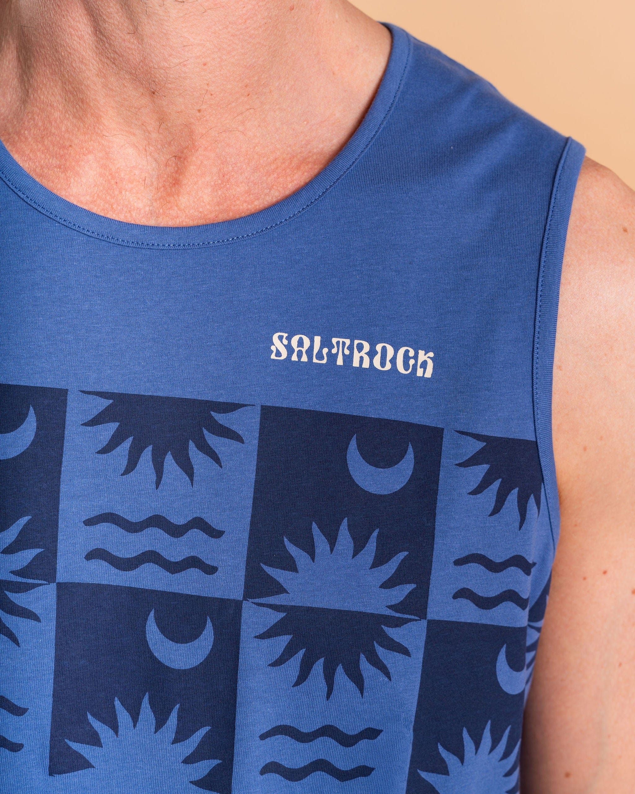 Equinox Stripe Mens Vest in Blue - Image 2