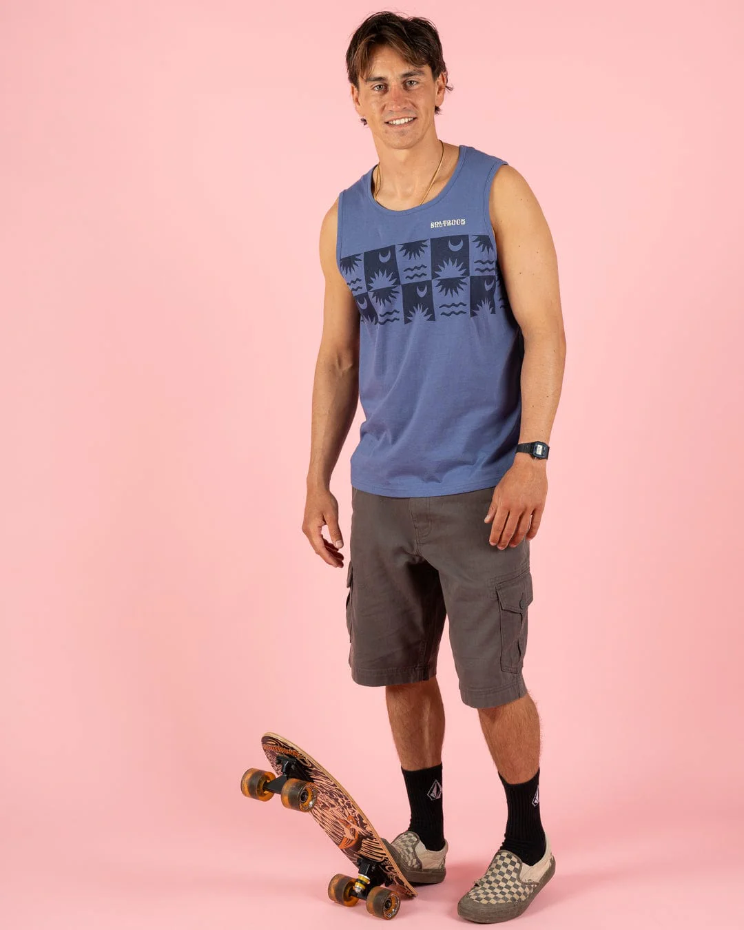 Equinox Stripe Mens Vest in Blue - Image 5
