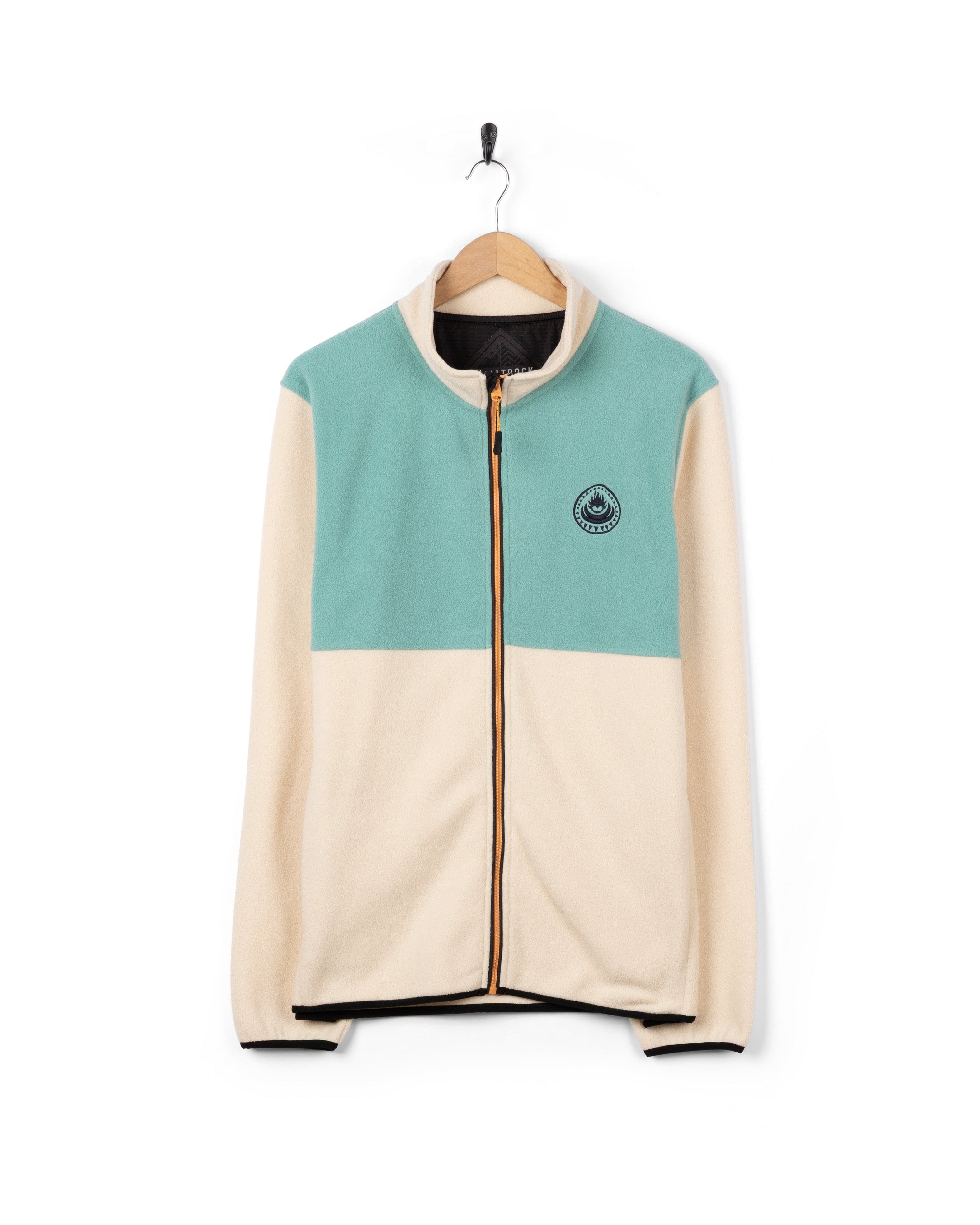 Faras Mens Zip Through Fleece in Cream - Image 5