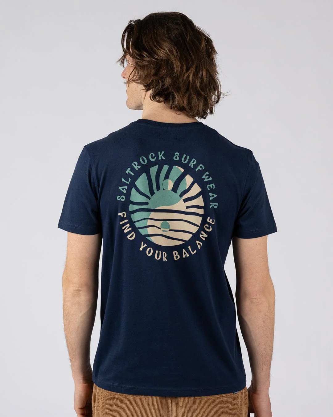 Find Balance  Mens Oversized Short Sleeve T-Shirt in Blue