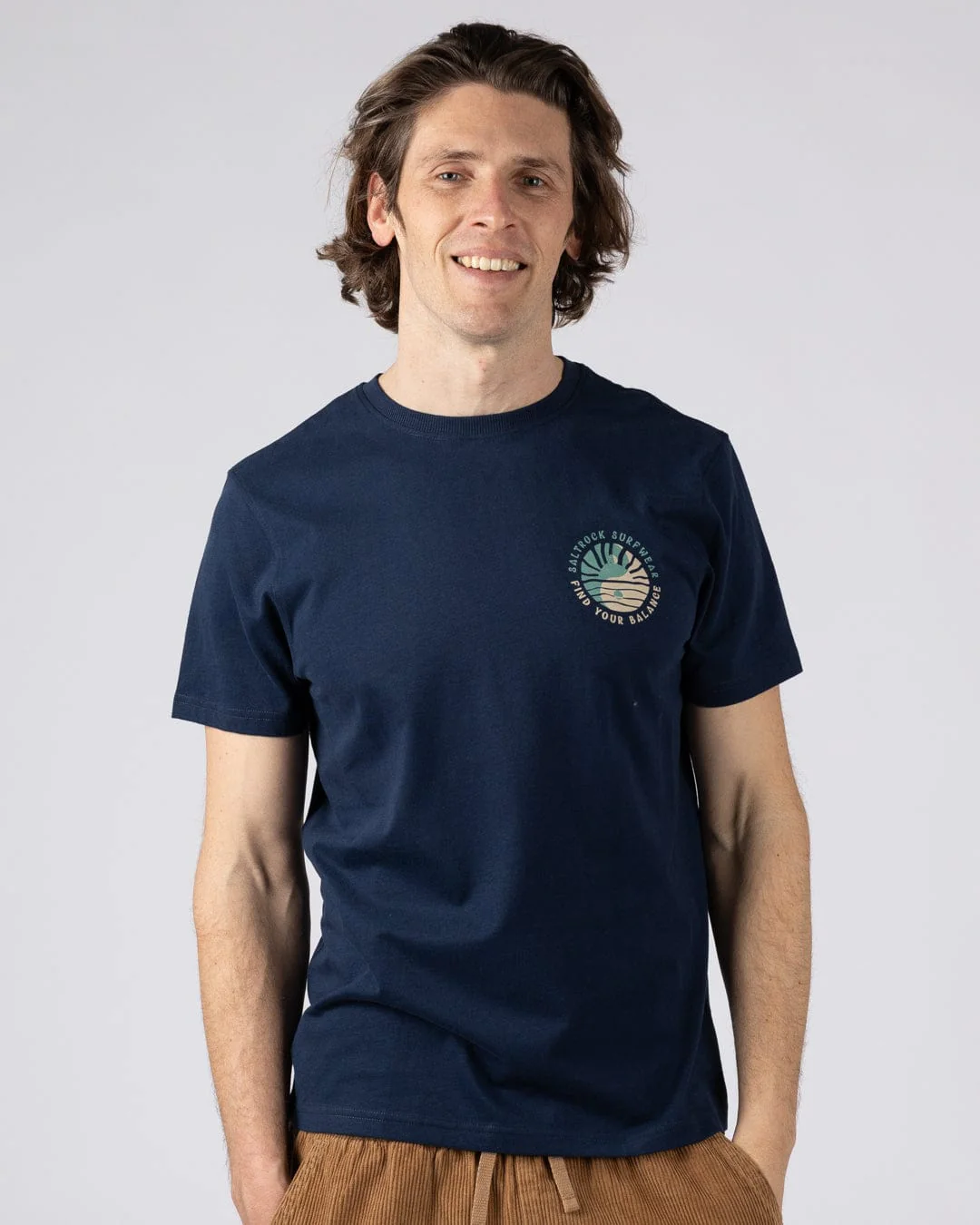 Find Balance  Mens Oversized Short Sleeve T-Shirt in Blue - Image 2