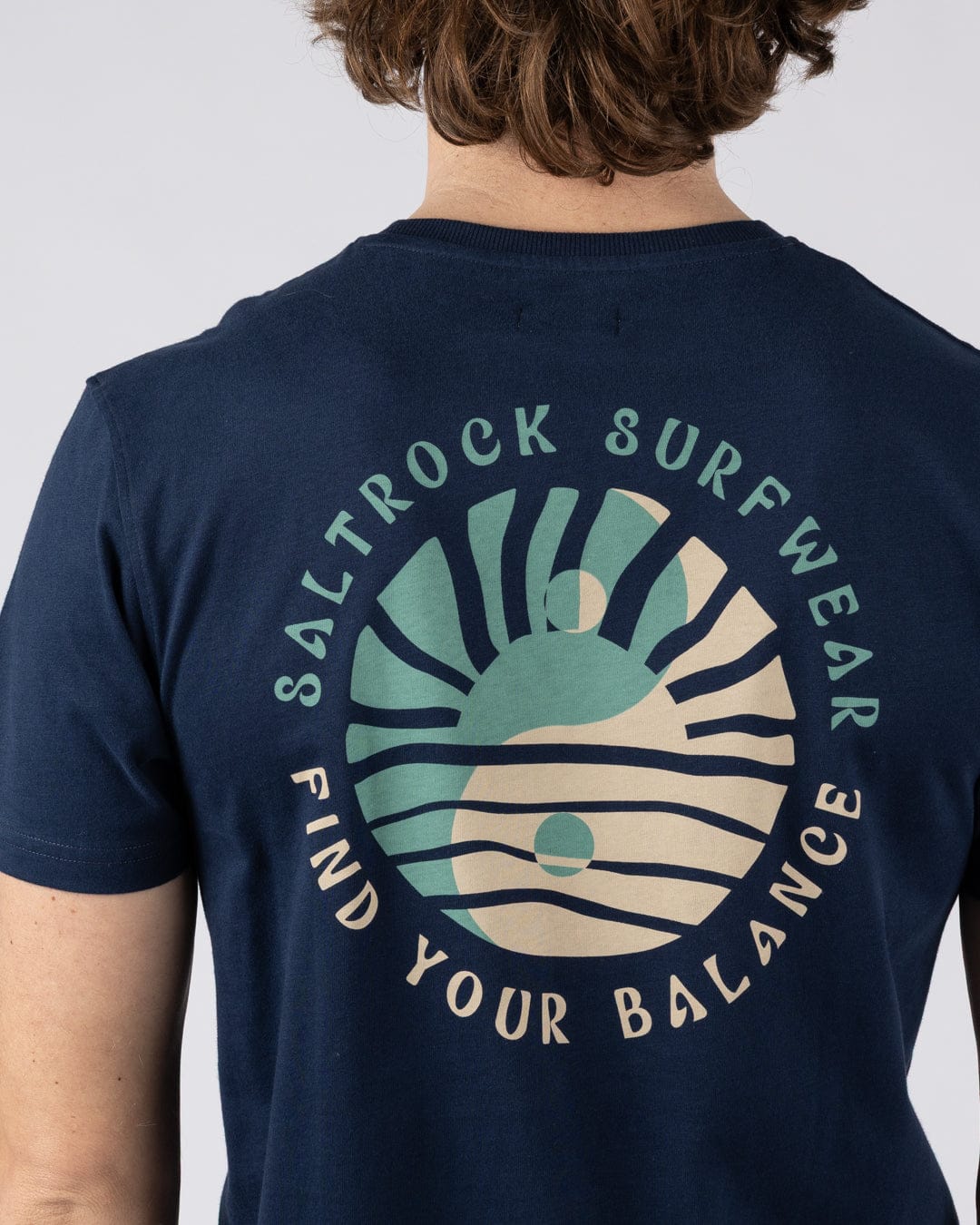 Find Balance  Mens Oversized Short Sleeve T-Shirt in Blue - Image 3