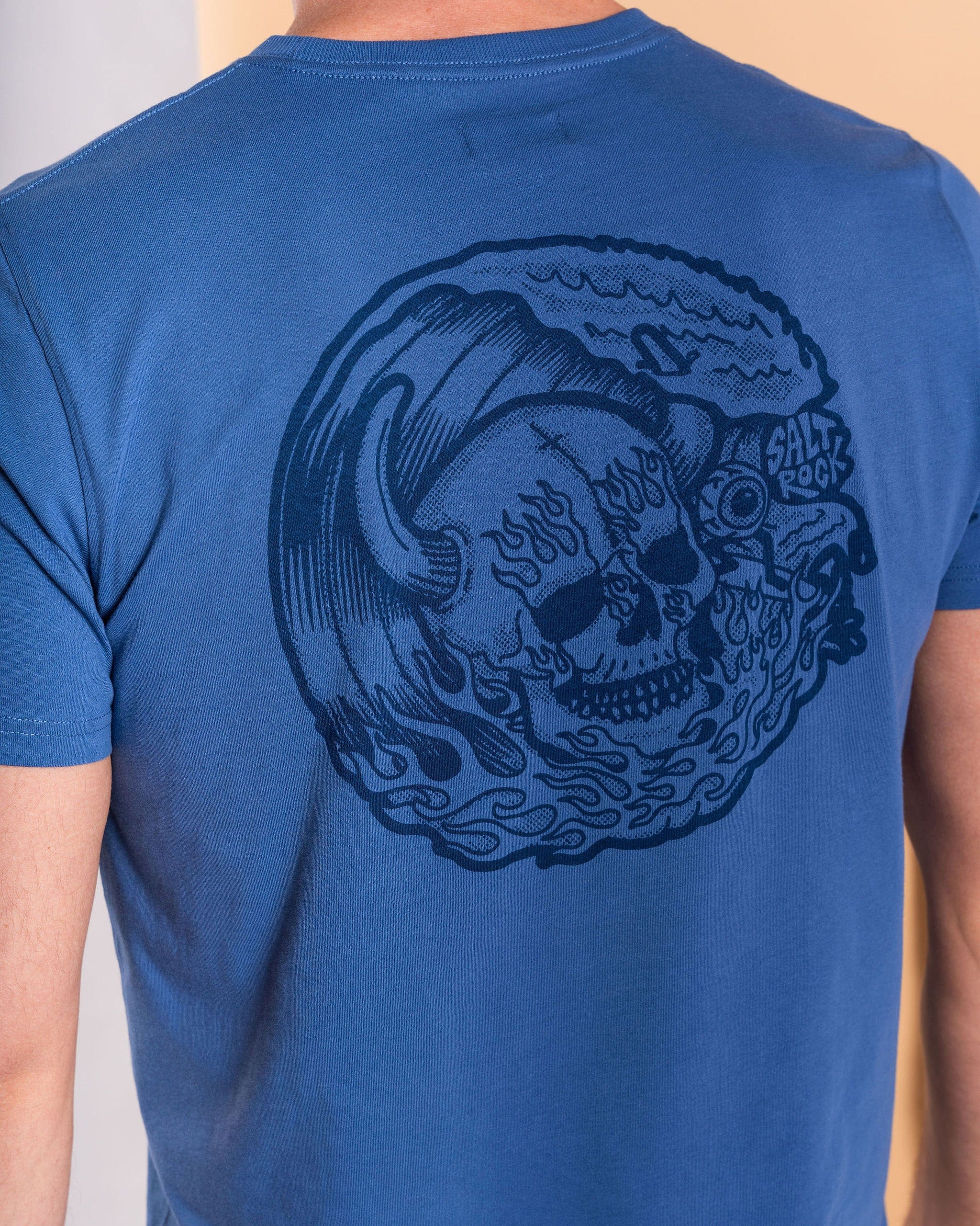 Fire Water Mens Short Sleeve T-Shirt in Blue - Image 2