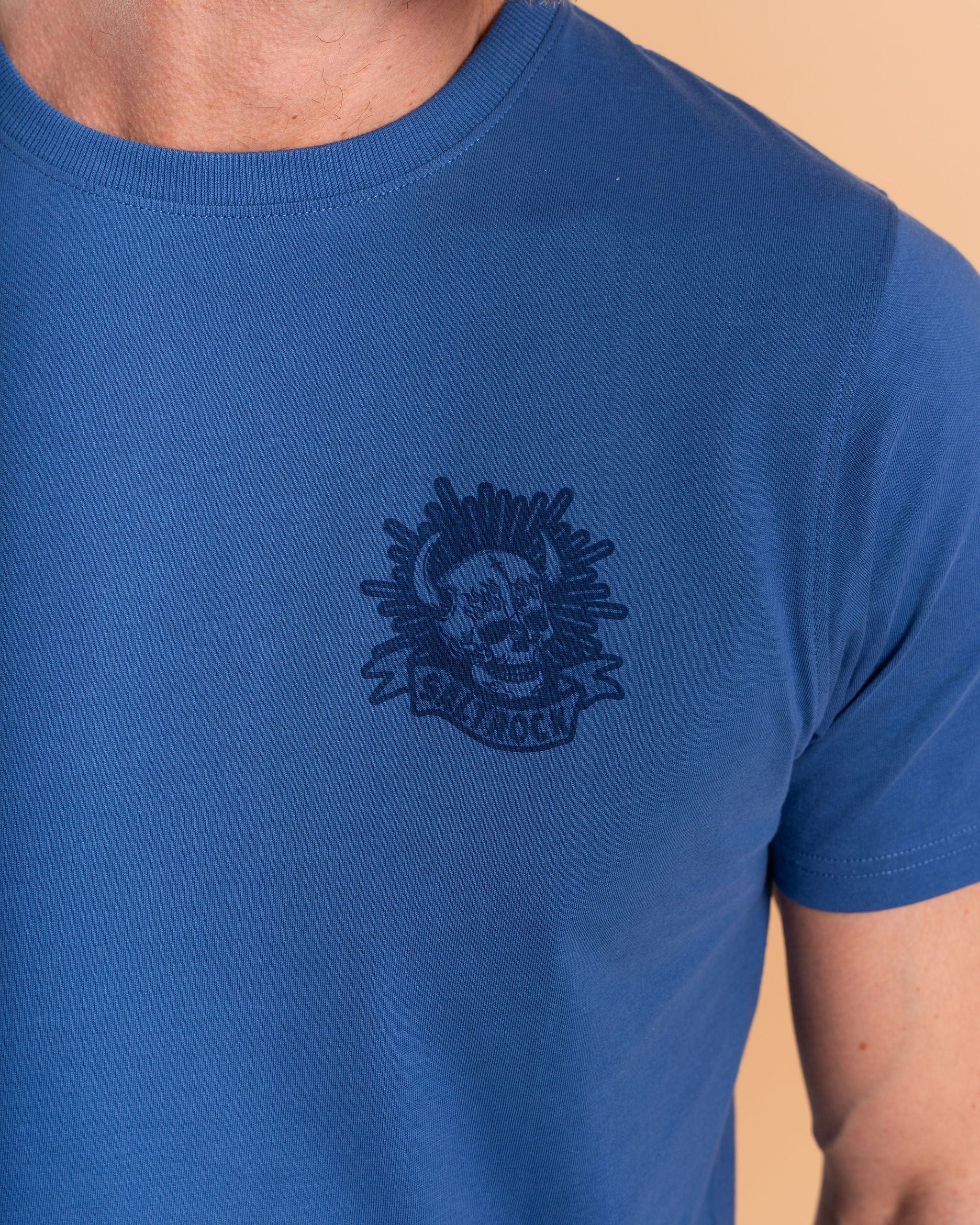Fire Water Mens Short Sleeve T-Shirt in Blue - Image 5