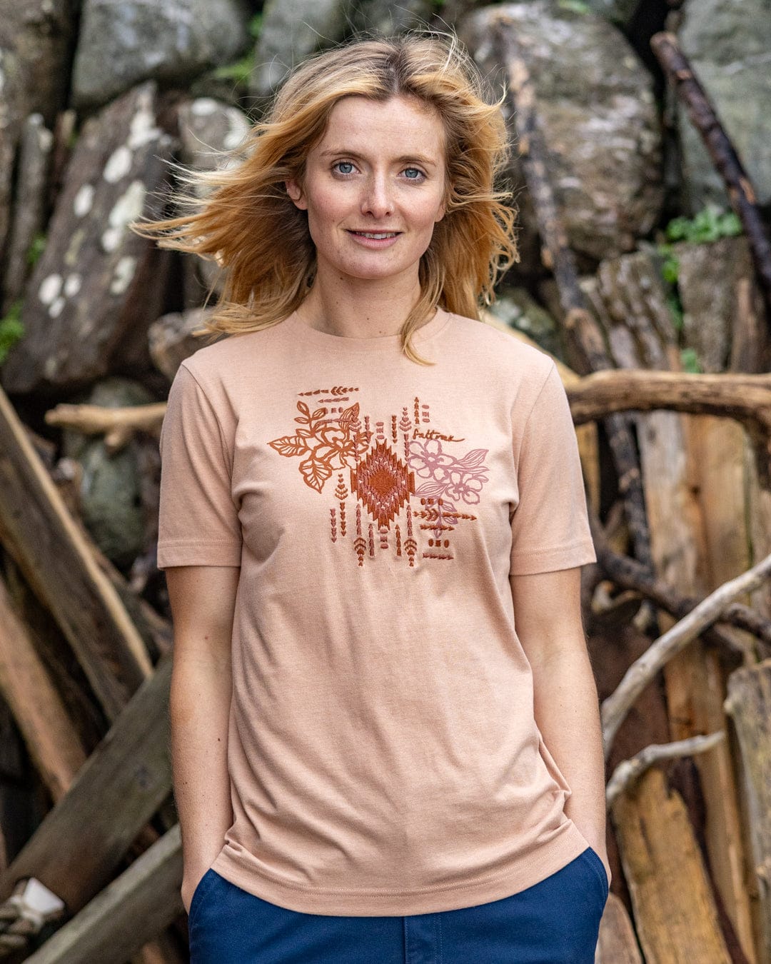 Flow Womens Short Sleeve T-Shirt in Orange - Image 3