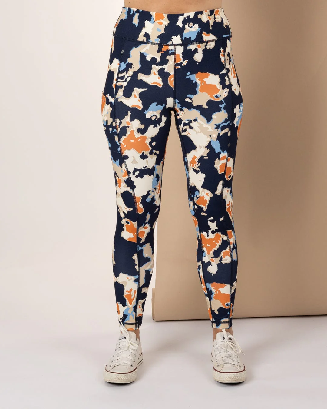 Folie Womens Leggings in Blue/Orange - Image 8