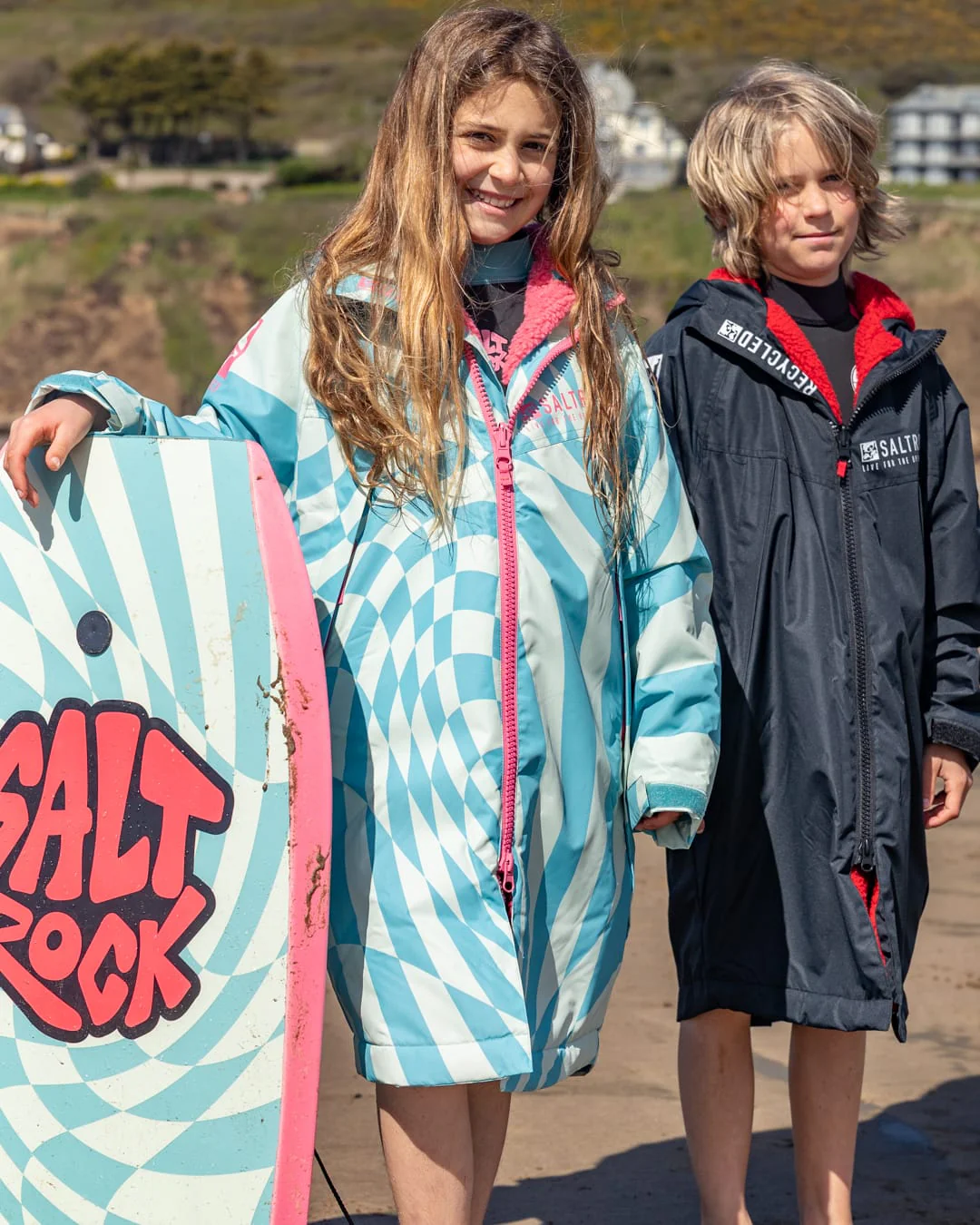 Warp Recycled Kids Changing Robe in Blue - Image 5