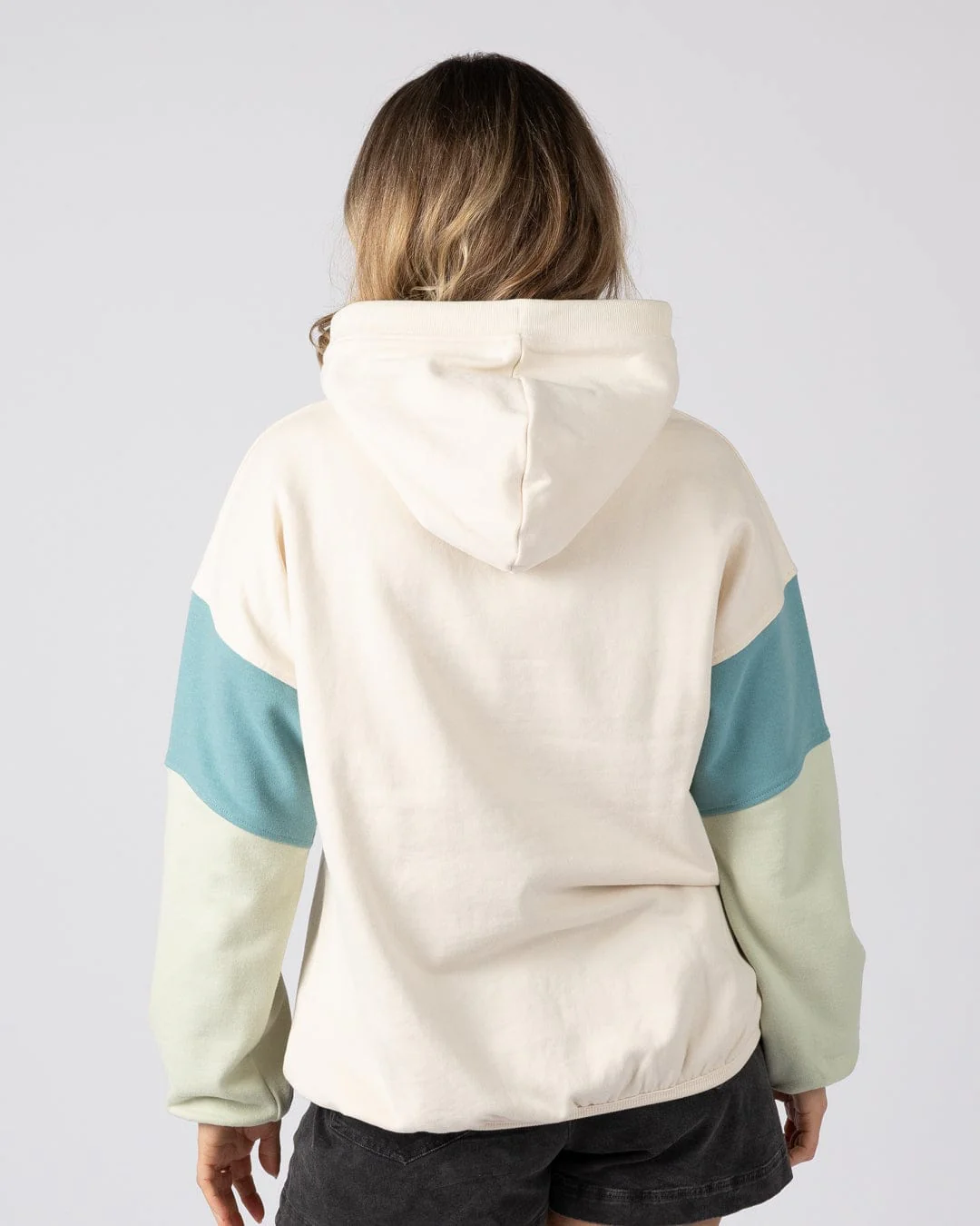 Free Wave  Womens Oversized Pop Hoodie in Cream - Image 7