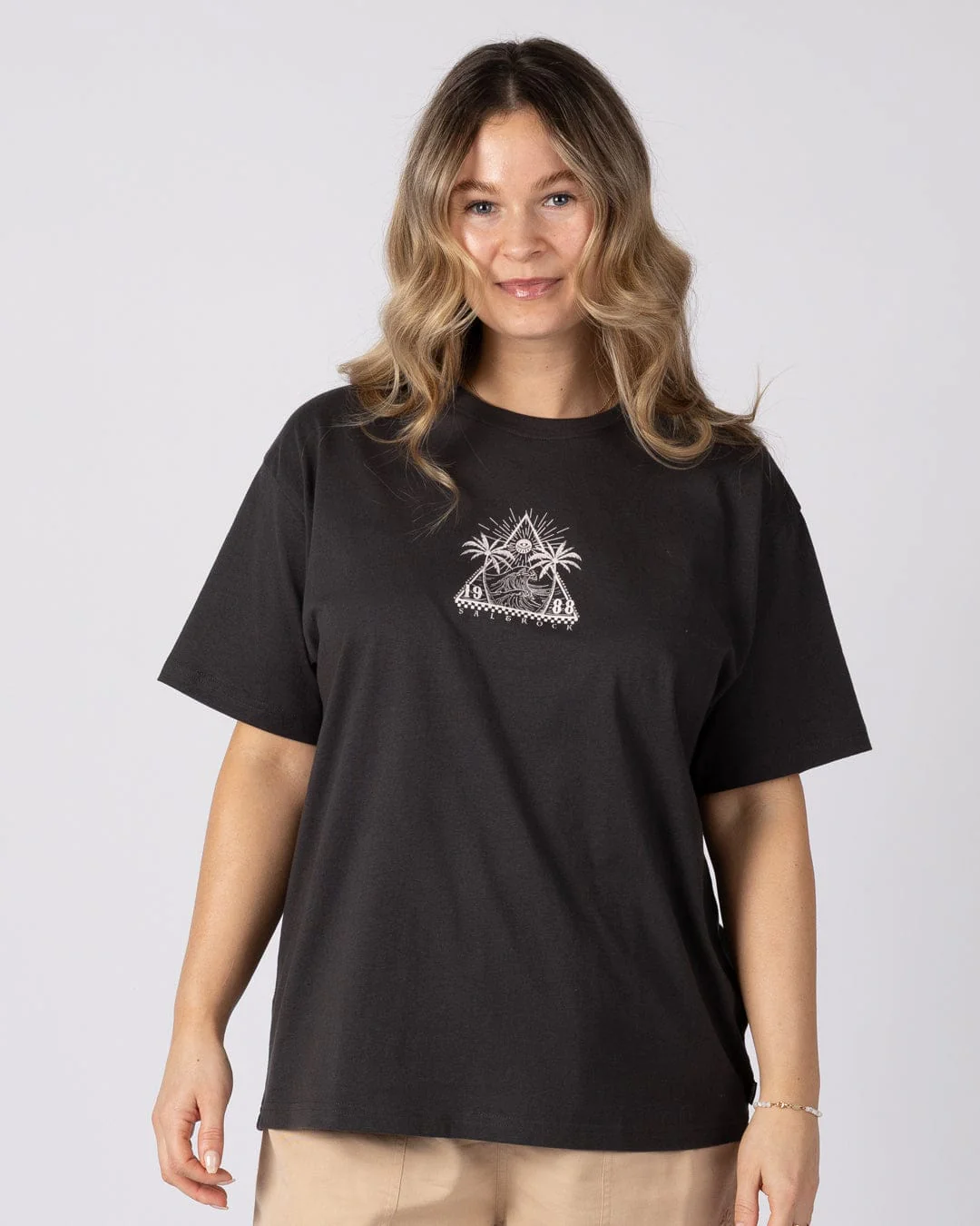 Free Wave Womens Oversized Short Sleeve T-Shirt in Dark Grey - Image 2