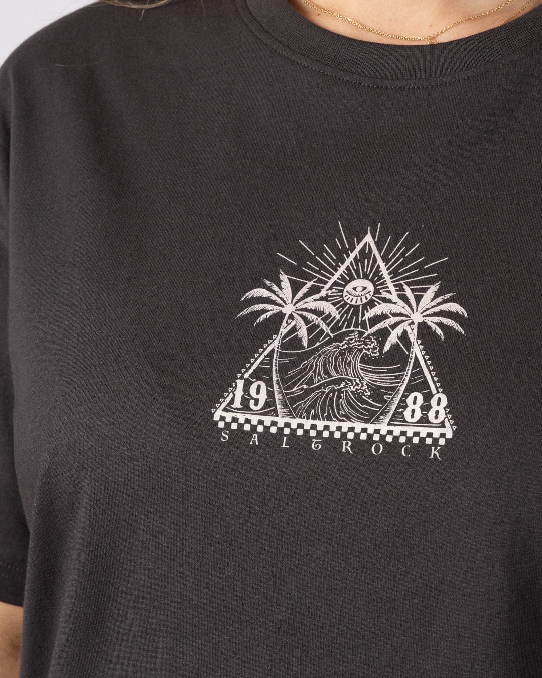 Free Wave Womens Oversized Short Sleeve T-Shirt in Dark Grey - Image 4