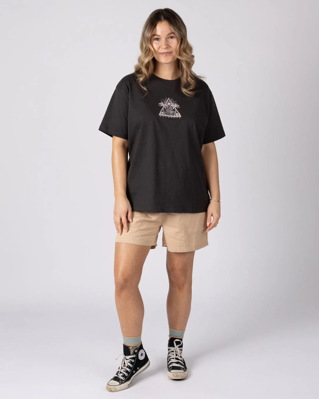 Free Wave Womens Oversized Short Sleeve T-Shirt in Dark Grey - Image 5