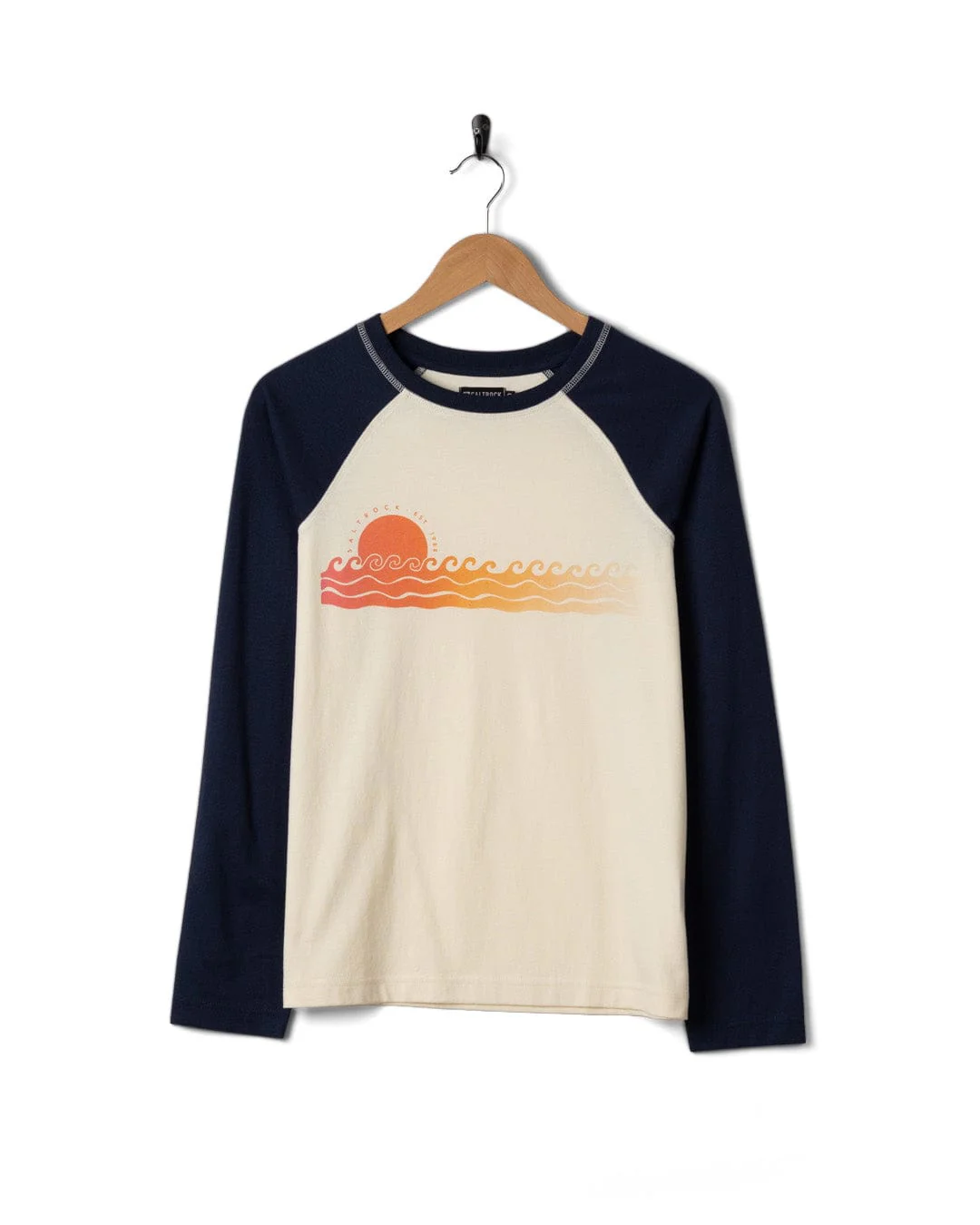 Golden Hour Womens Long Sleeve Raglan T-Shirt in Cream - Image 5