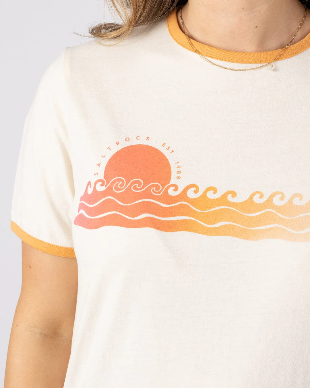 Golden Hour Womens Short Sleeve T-Shirt in Cream - Image 2