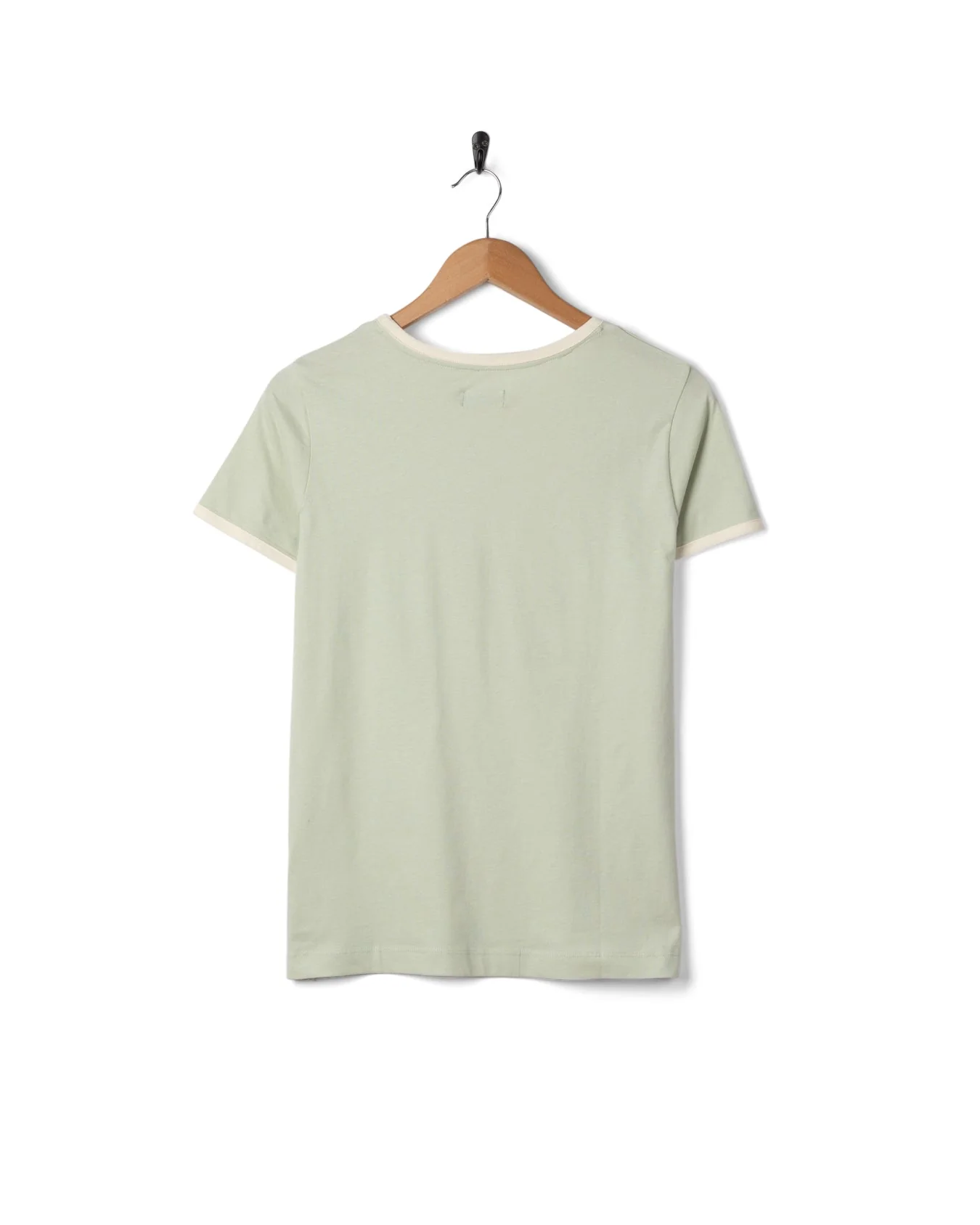 Golden Hour Womens Short Sleeve Ringer T-Shirt in Light Green - Image 6