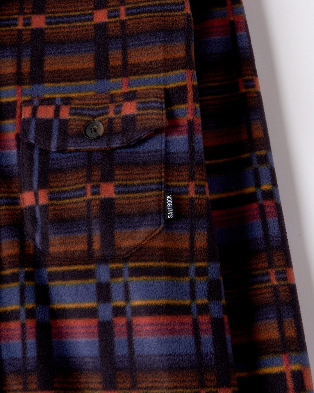 Grid Mens Recycled Fleece Shirt in Purple - Image 6