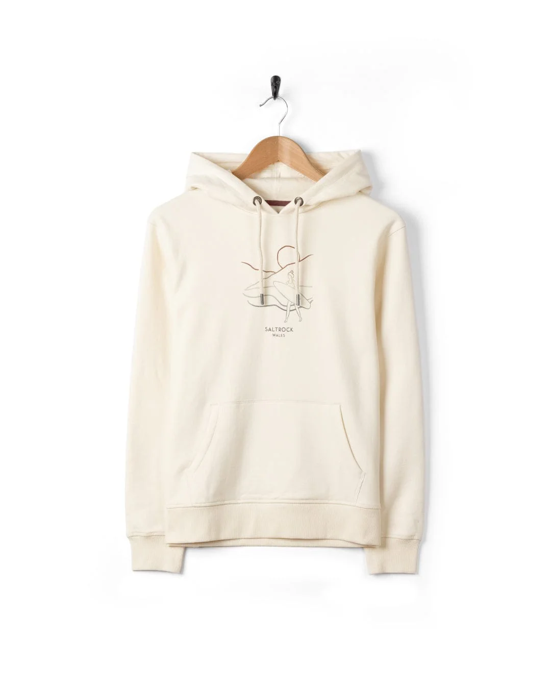 Happy Place Wales Womens Pop Hoodie in Cream - Image 6