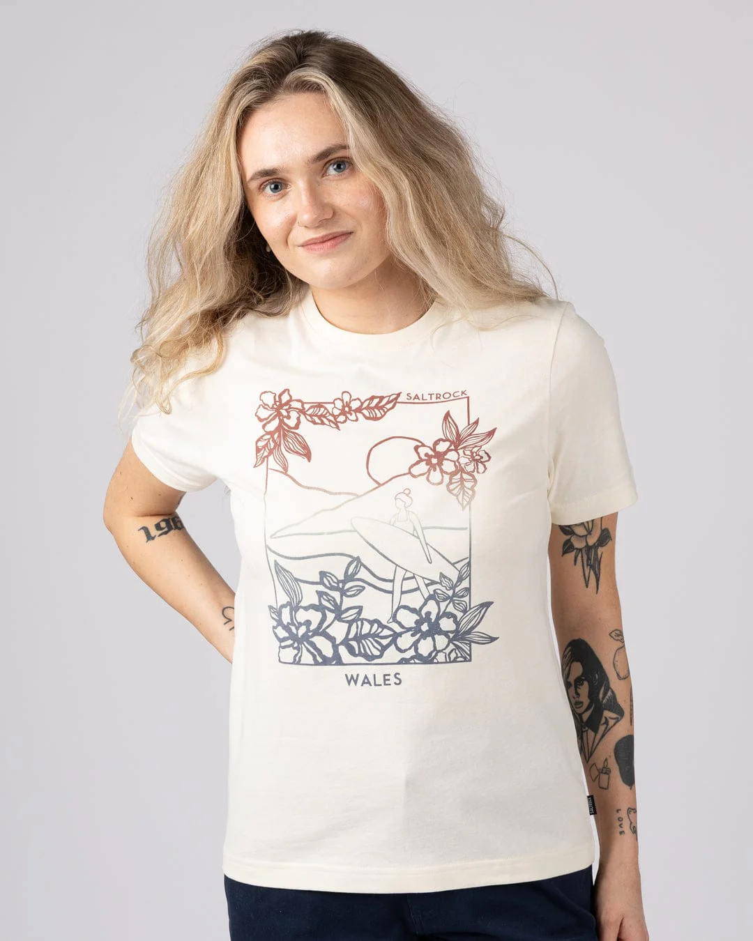 Happy Place Wales Womens Short Sleeve T-Shirt in Cream