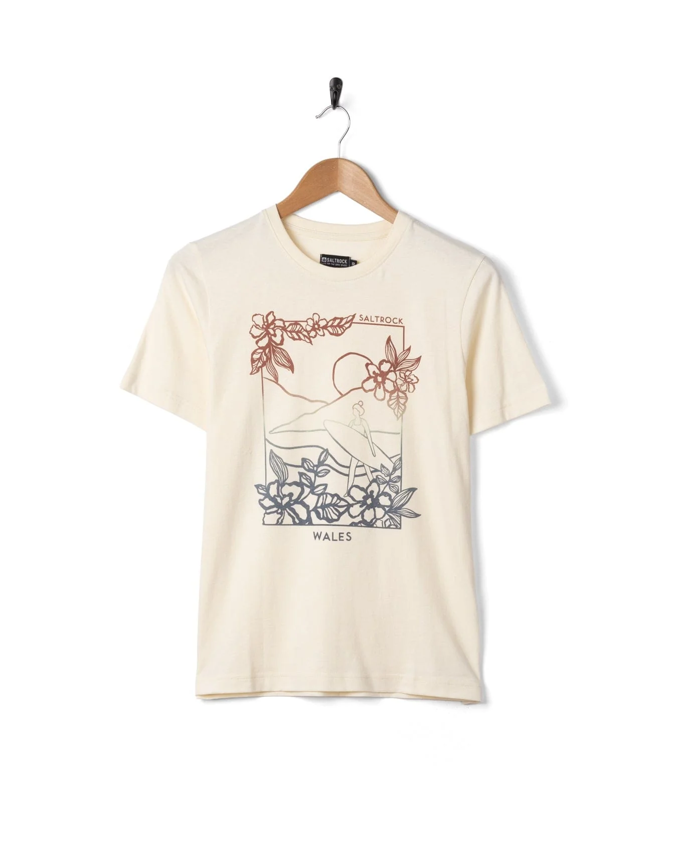 Happy Place Wales Womens Short Sleeve T-Shirt in Cream - Image 5