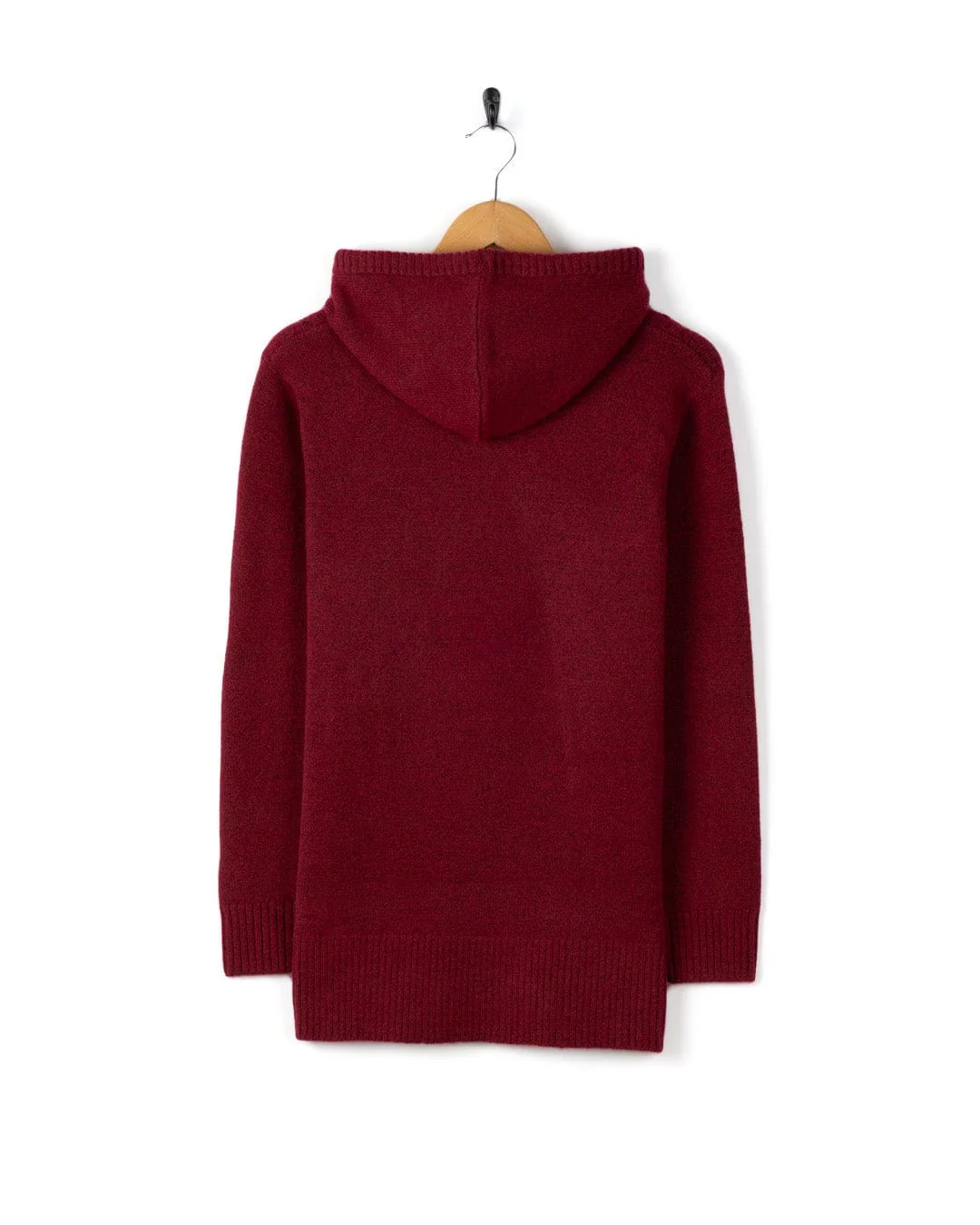 Hele Bay Womens Hooded Jumper in Dark Pink - Image 7