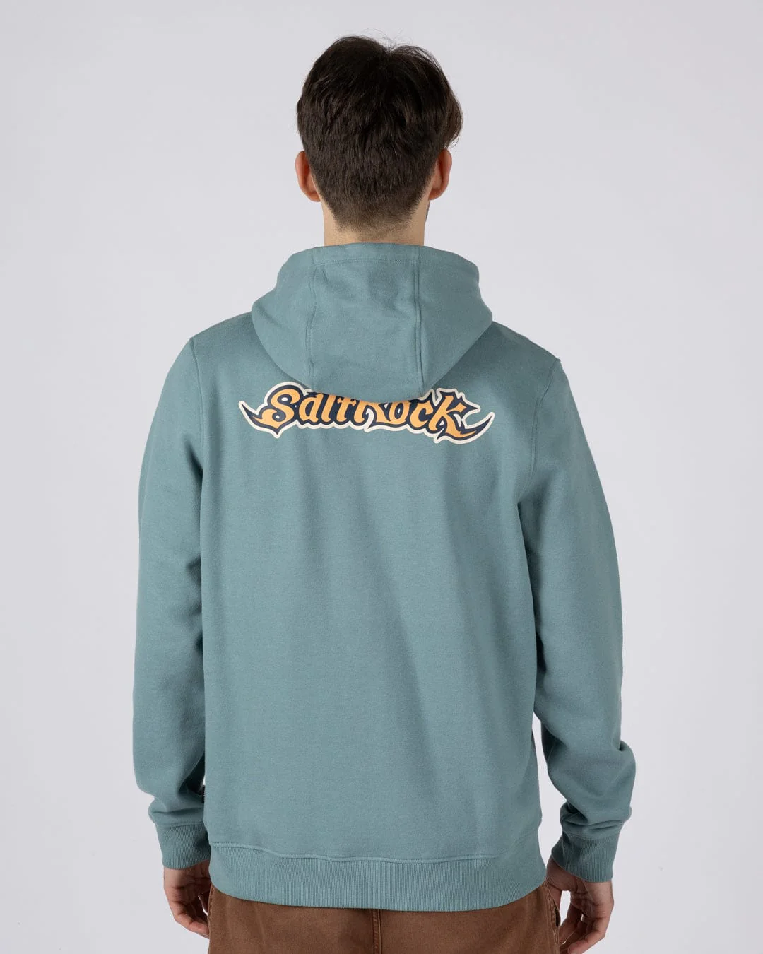 Heritage Logo  Mens Pop Hoodie in Blue - Image 2