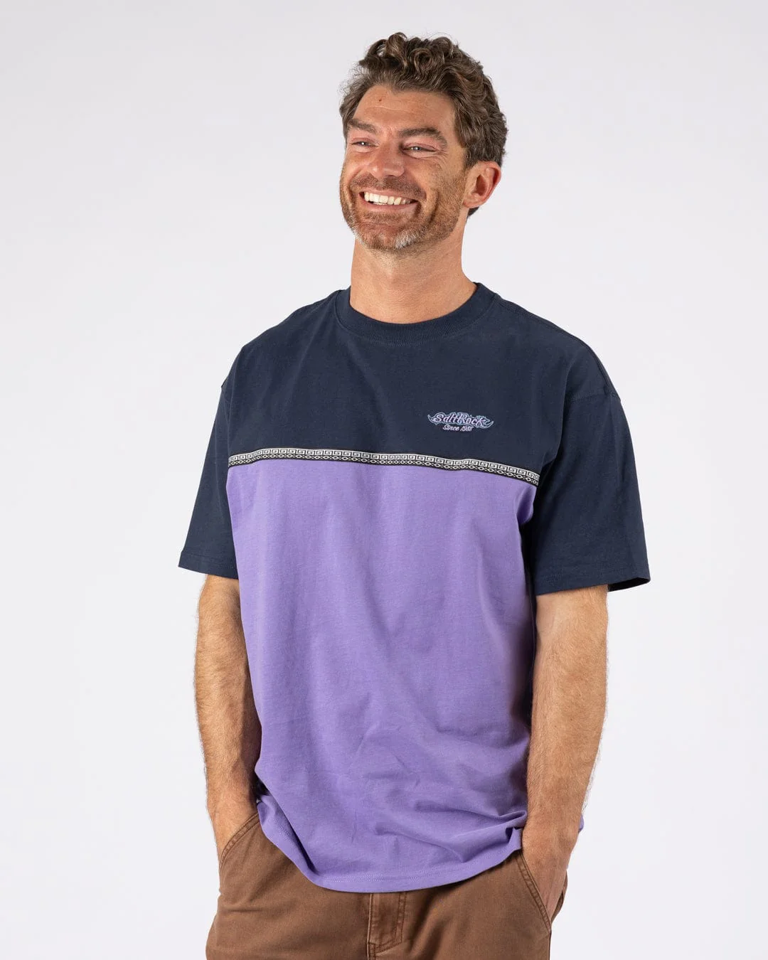 Heritage Logo Mens Short Sleeve T-Shirt in Purple
