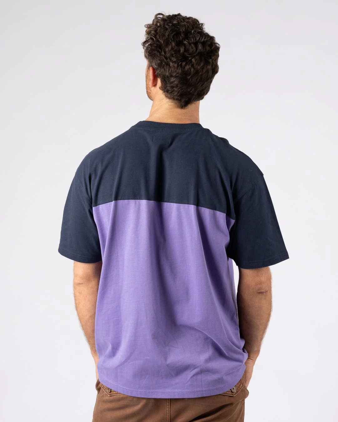 Heritage Logo Mens Short Sleeve T-Shirt in Purple - Image 3