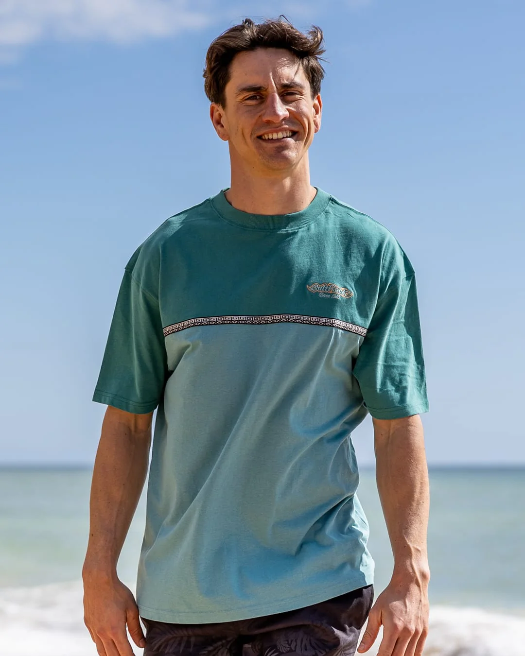Heritage Logo Mens Short Sleeve T-Shirt in Teal