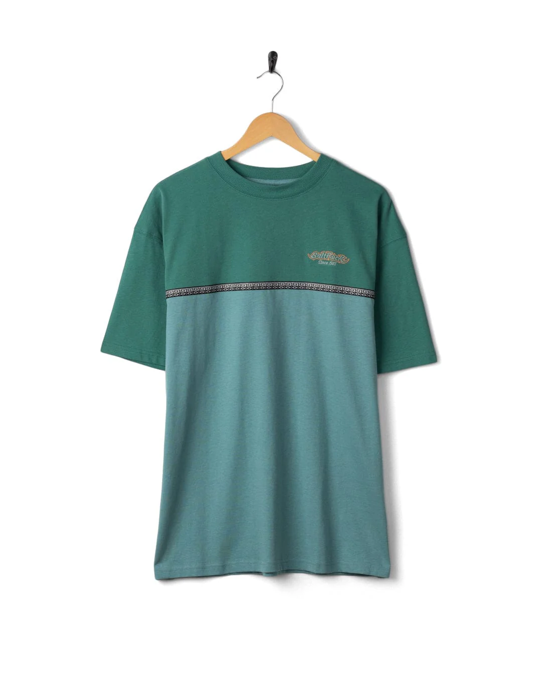 Heritage Logo Mens Short Sleeve T-Shirt in Teal - Image 2