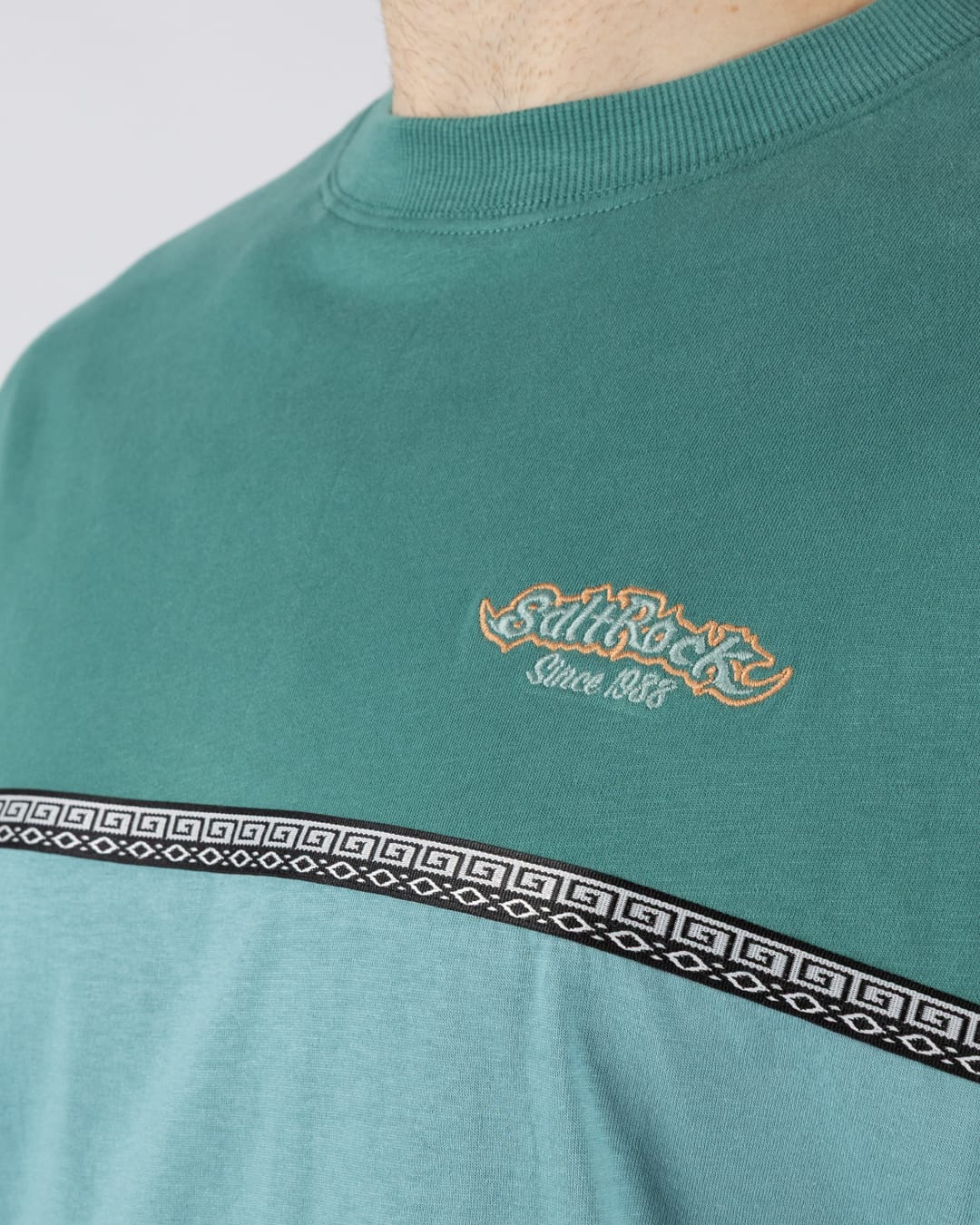 Heritage Logo Mens Short Sleeve T-Shirt in Teal - Image 3