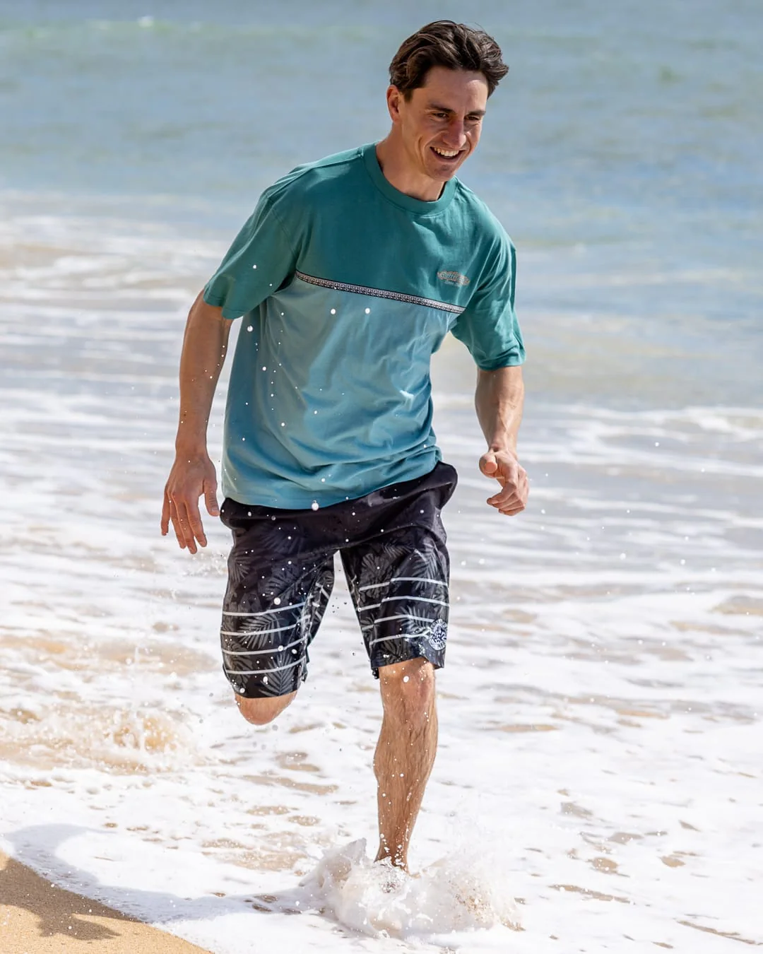 Heritage Logo Mens Short Sleeve T-Shirt in Teal - Image 4