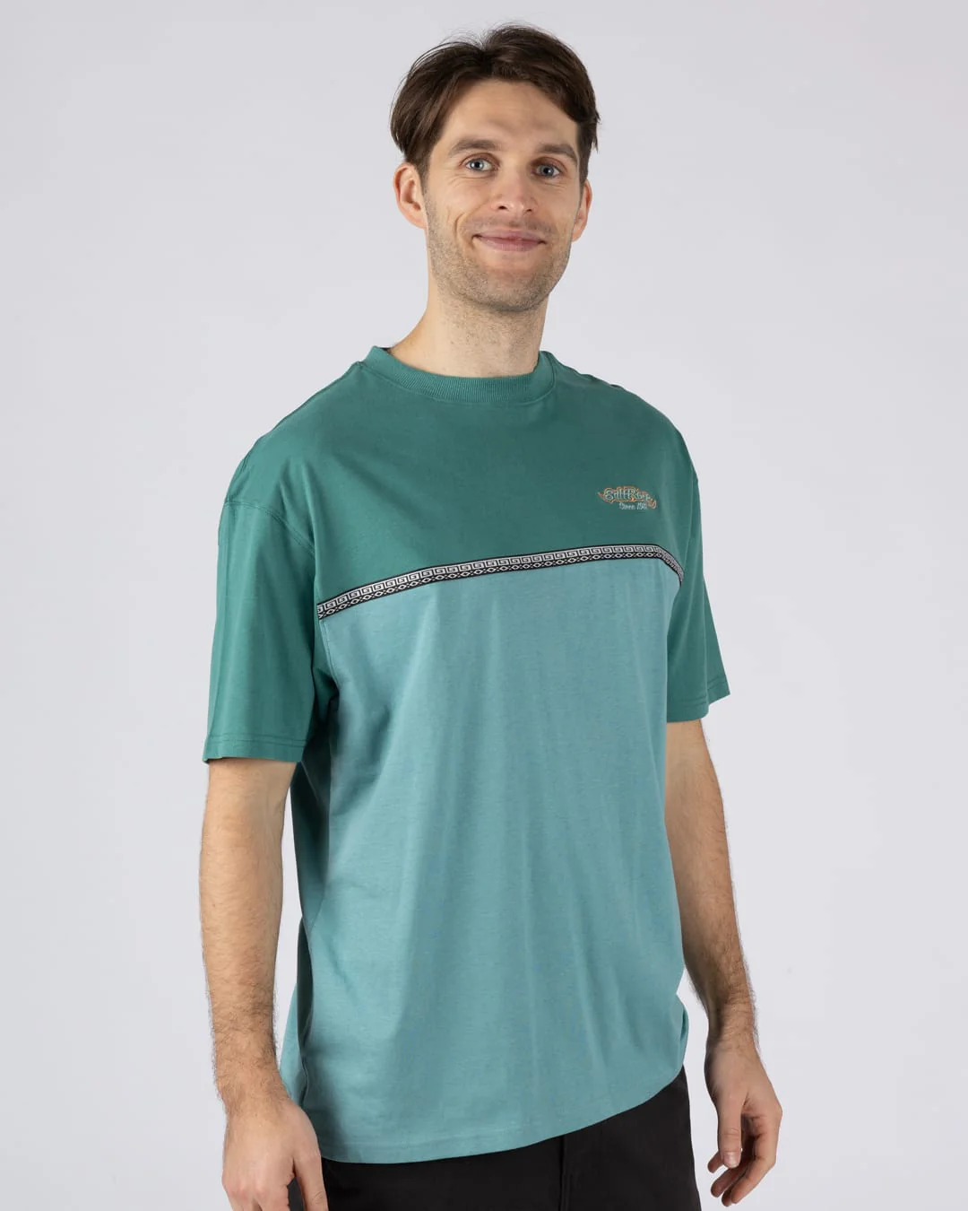 Heritage Logo Mens Short Sleeve T-Shirt in Teal - Image 9