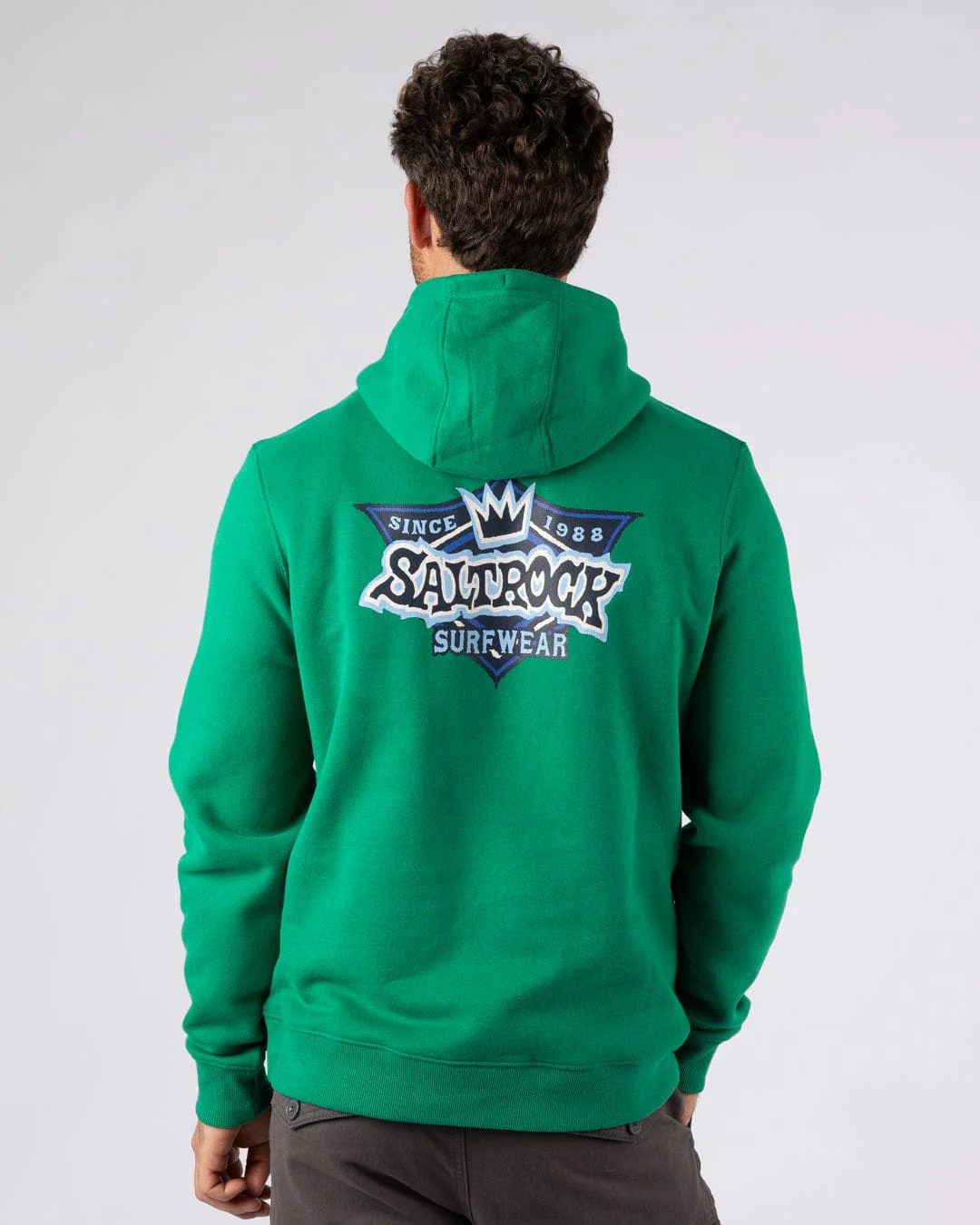 Heritage Shield Mens Pop Hoodie in Green