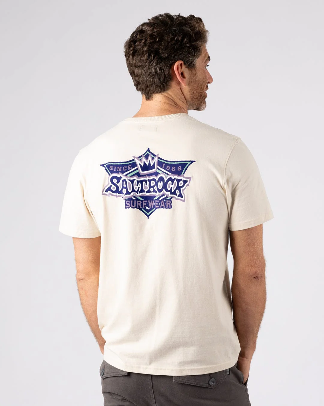 Heritage Shield Mens Short Sleeve T-Shirt in Cream