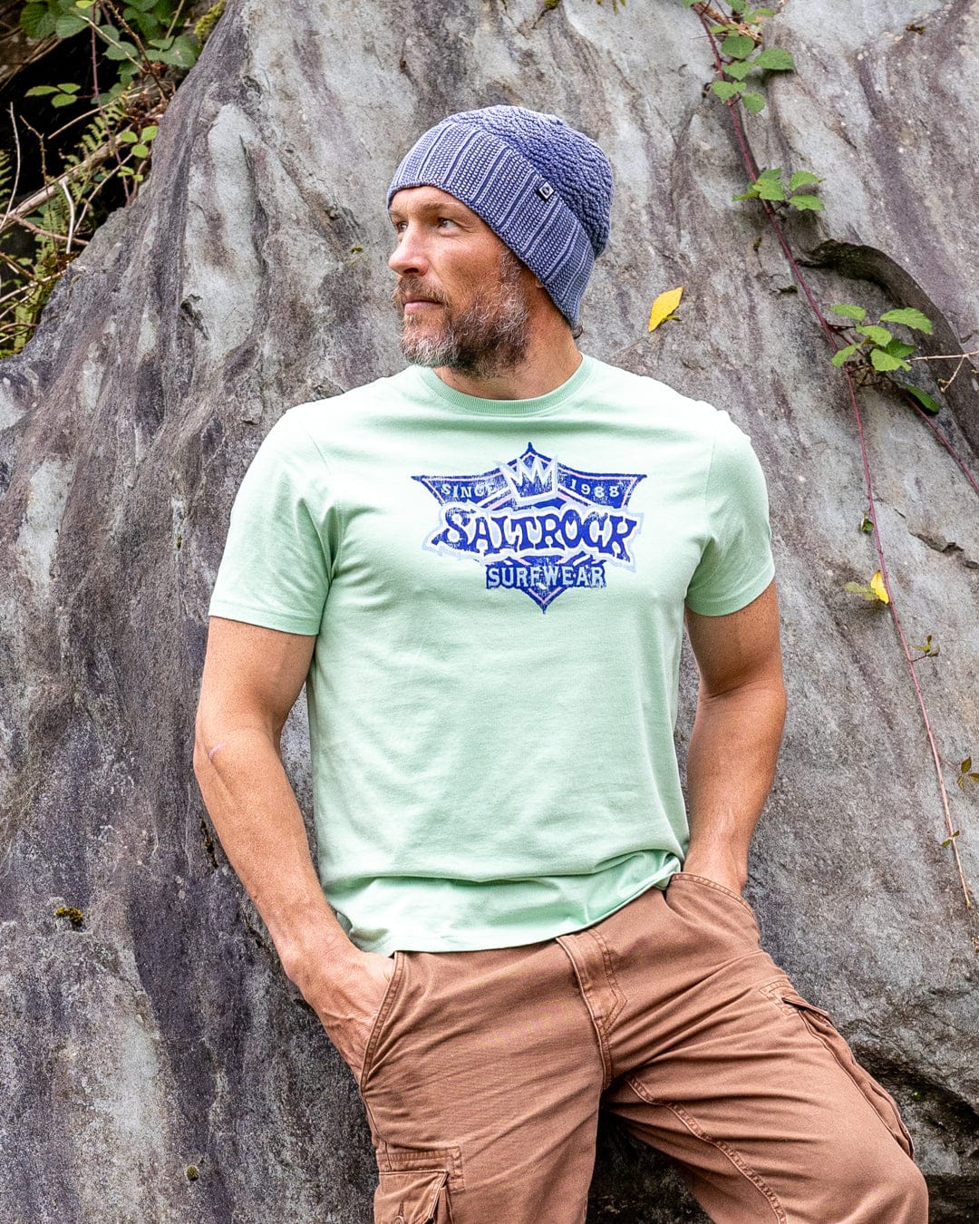 Heritage Shield Mens Short Sleeve T-Shirt in Light Green