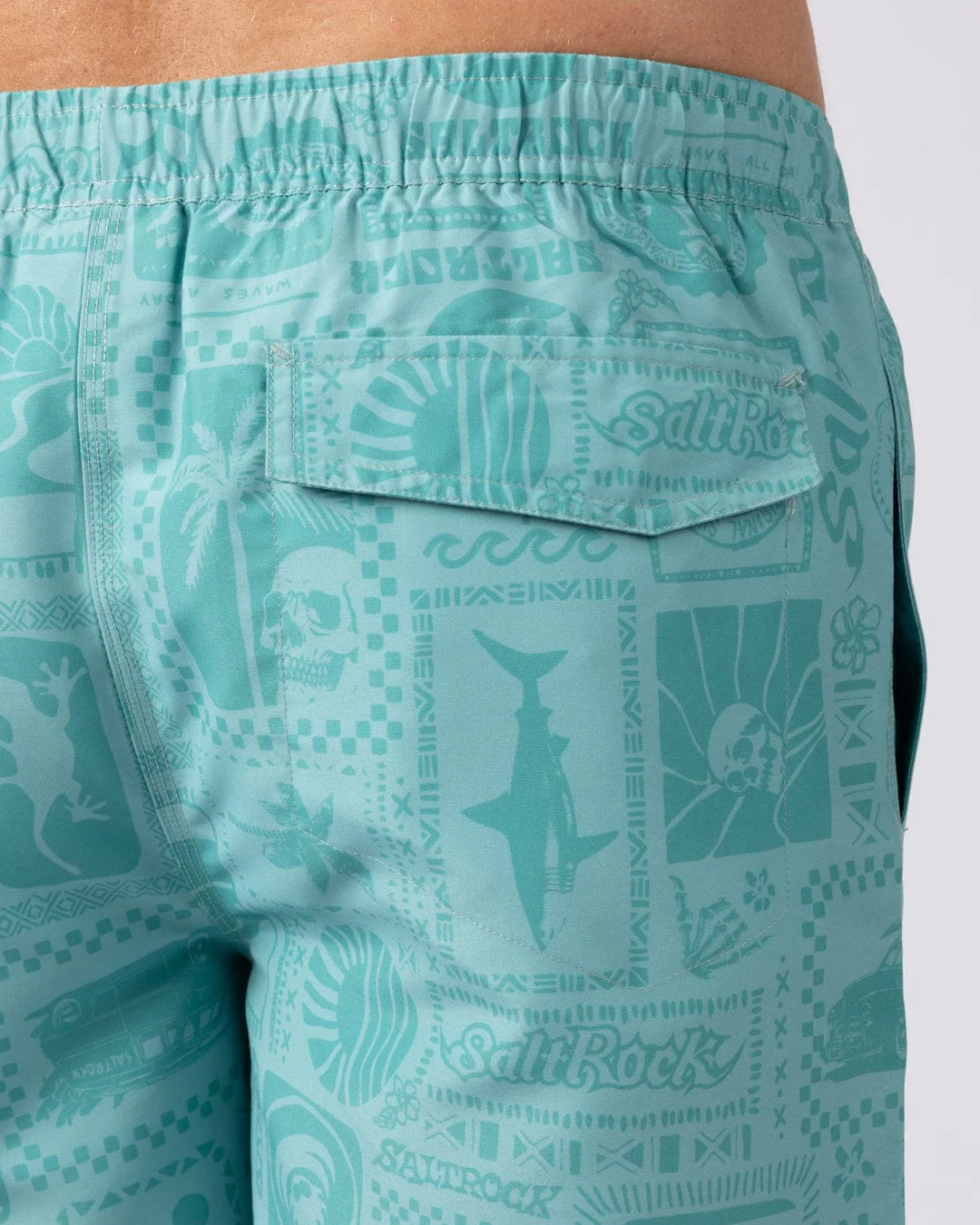 Heritage Tiles Mens Swimwear in Blue - Image 10