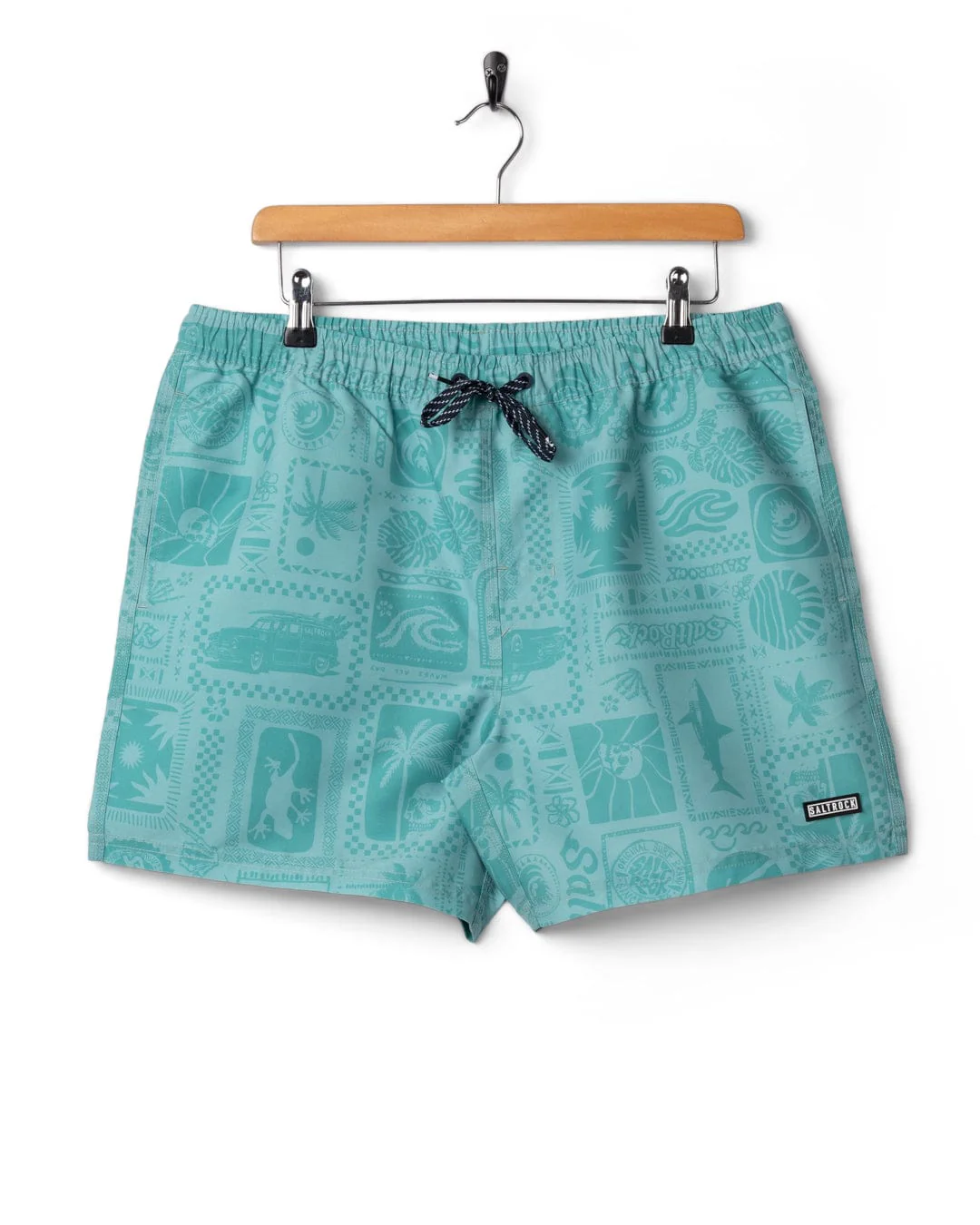 Heritage Tiles Mens Swimwear in Blue - Image 6