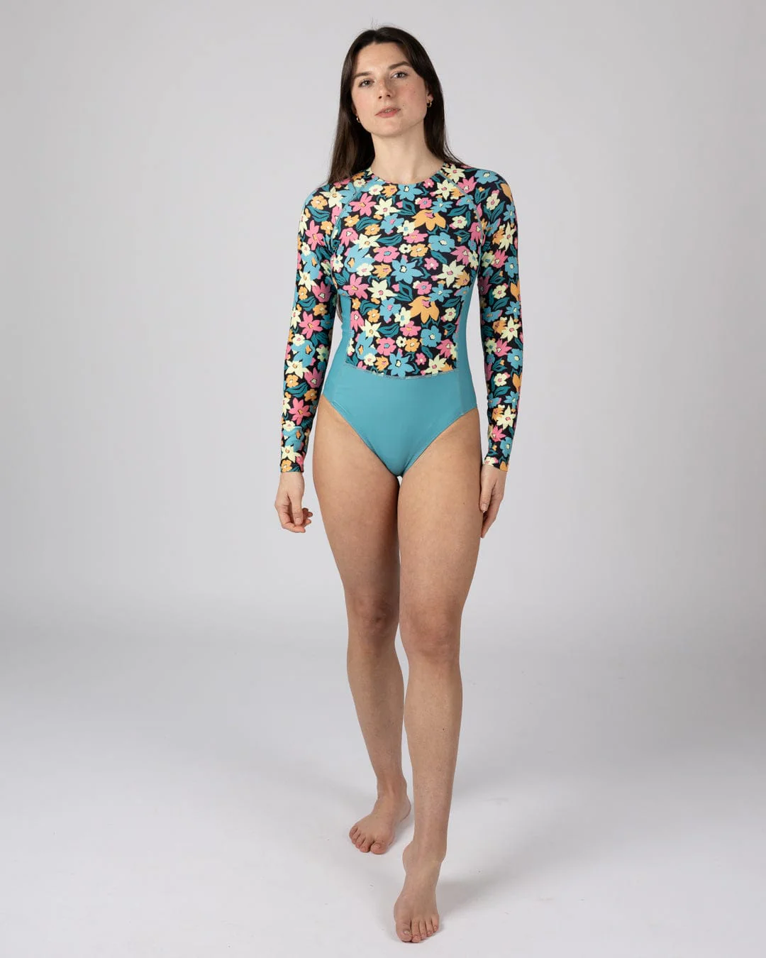 Holidaze  Womens Long Sleeve Swimsuit in Blue - Image 2