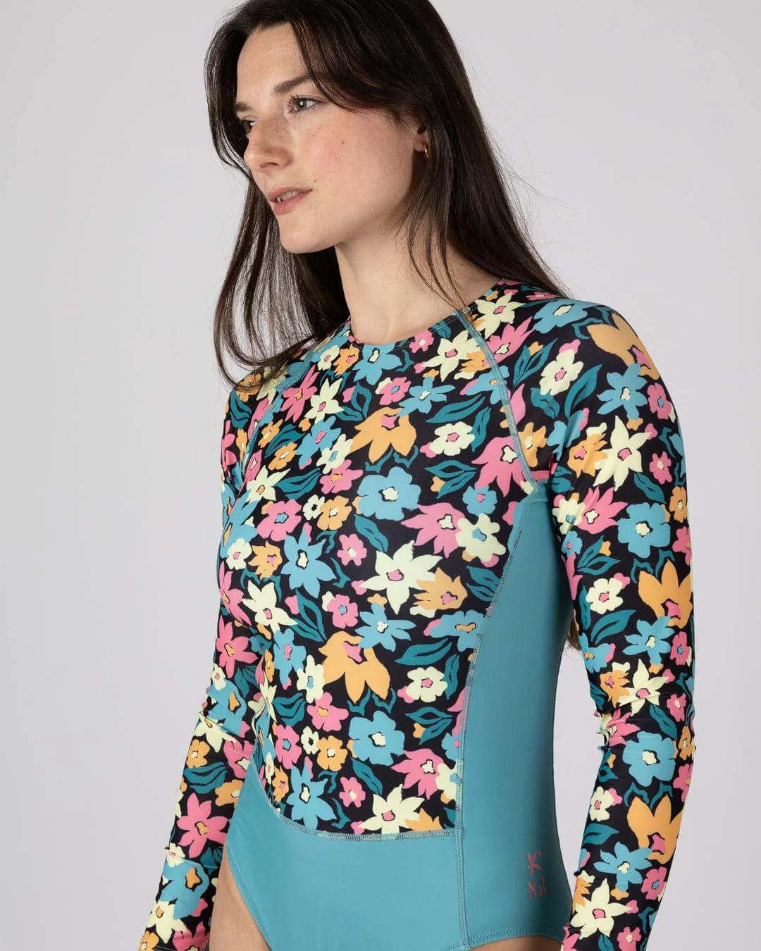 Holidaze  Womens Long Sleeve Swimsuit in Blue - Image 5