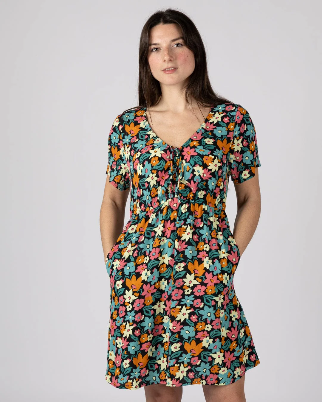 Holidaze Womens Mini Dress in Multi - Image 2